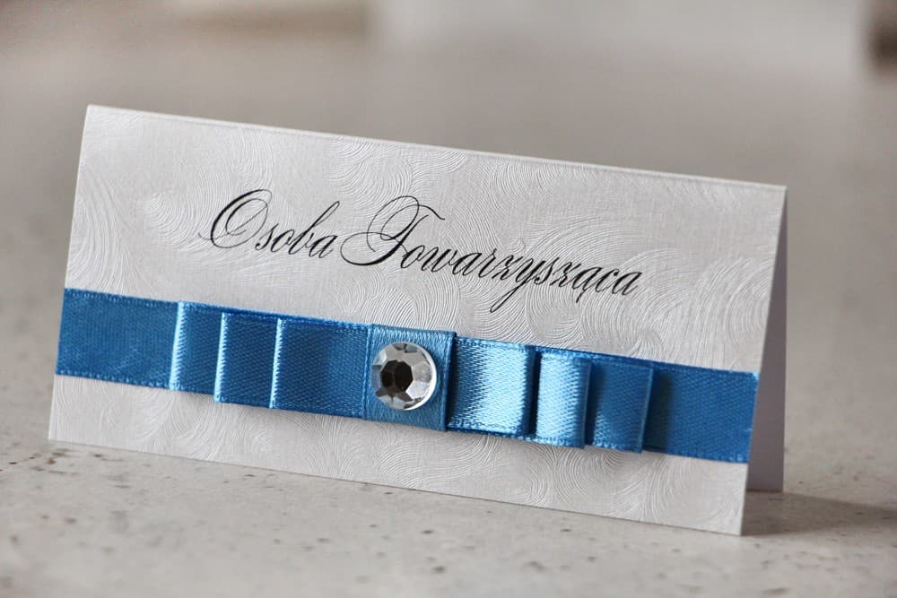 Winietki Ślubne Amaretto nr 4 – Wizytówki na Stół w Stylu Glamour z Cyrkonią