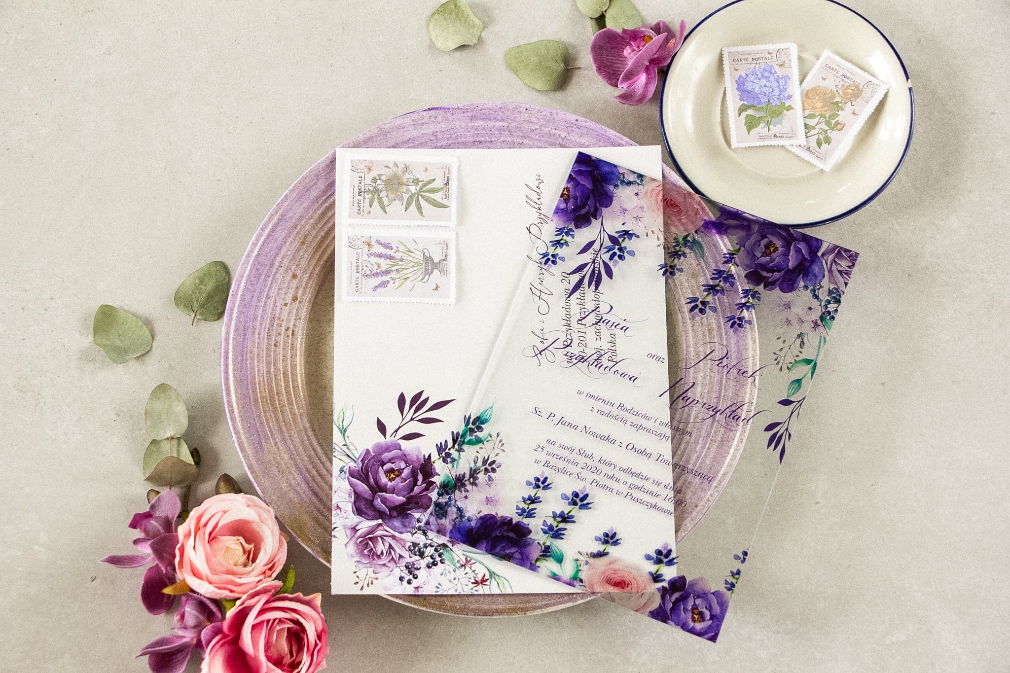 Zaproszenia na Szkle Korani nr 5 – Lawenda i Styl Prowansalski - 3