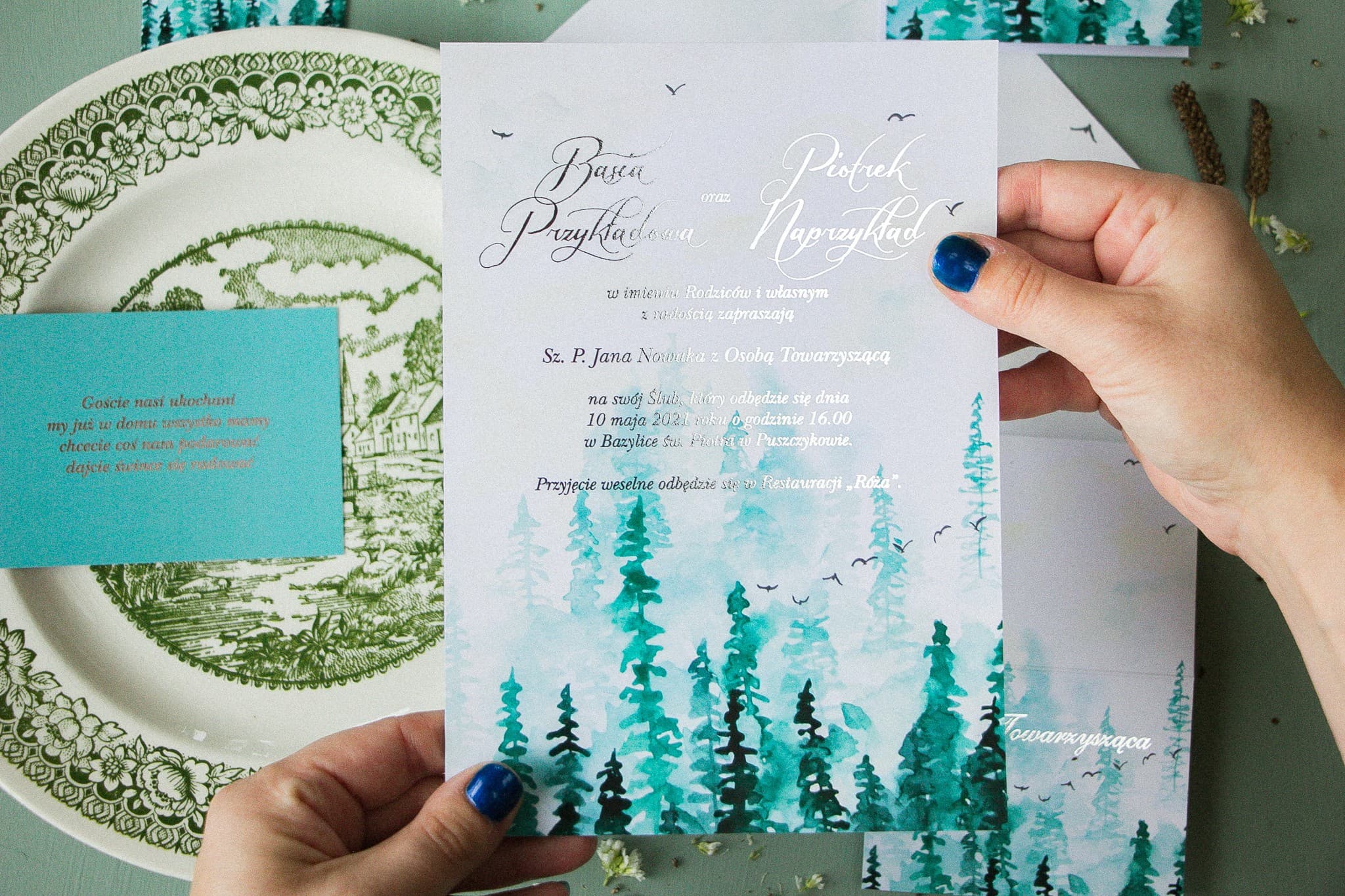 Próbka Zaproszenia Pastelowe nr 7 – Srebrzenie i Glamour