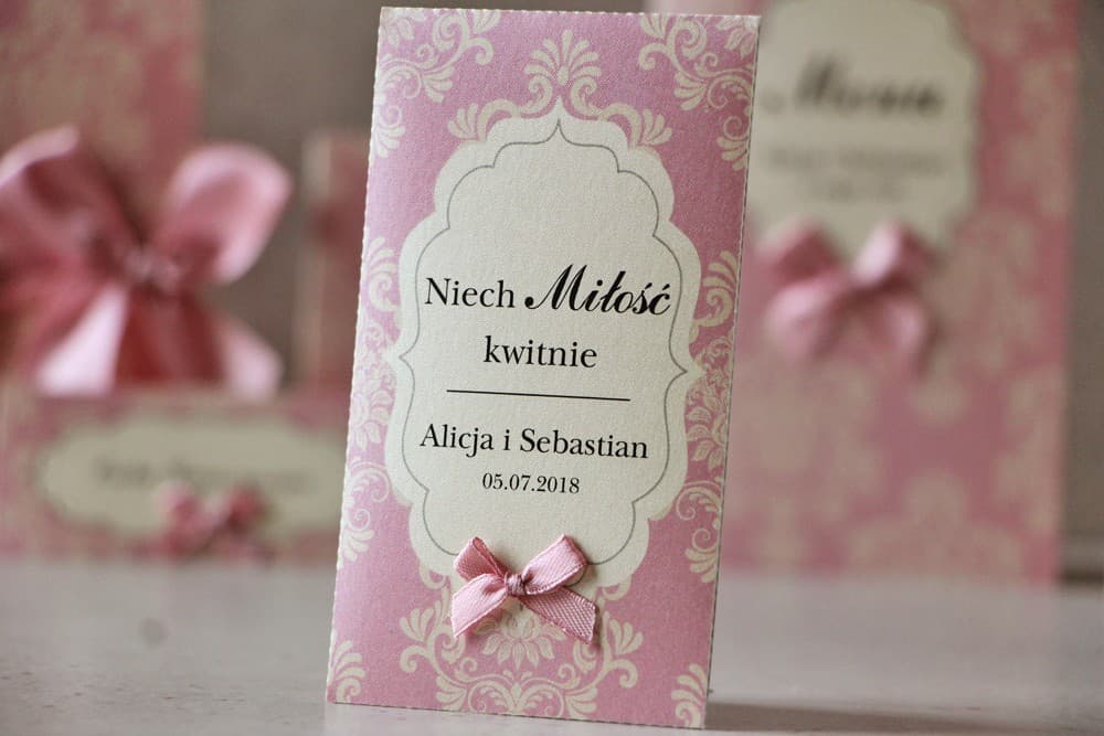 Symboliczne Podziękowania dla Gości Nasiona Niezapominajki w Perłowej Torebce | Personalizowane Upominki Weselne | Ornament nr 1