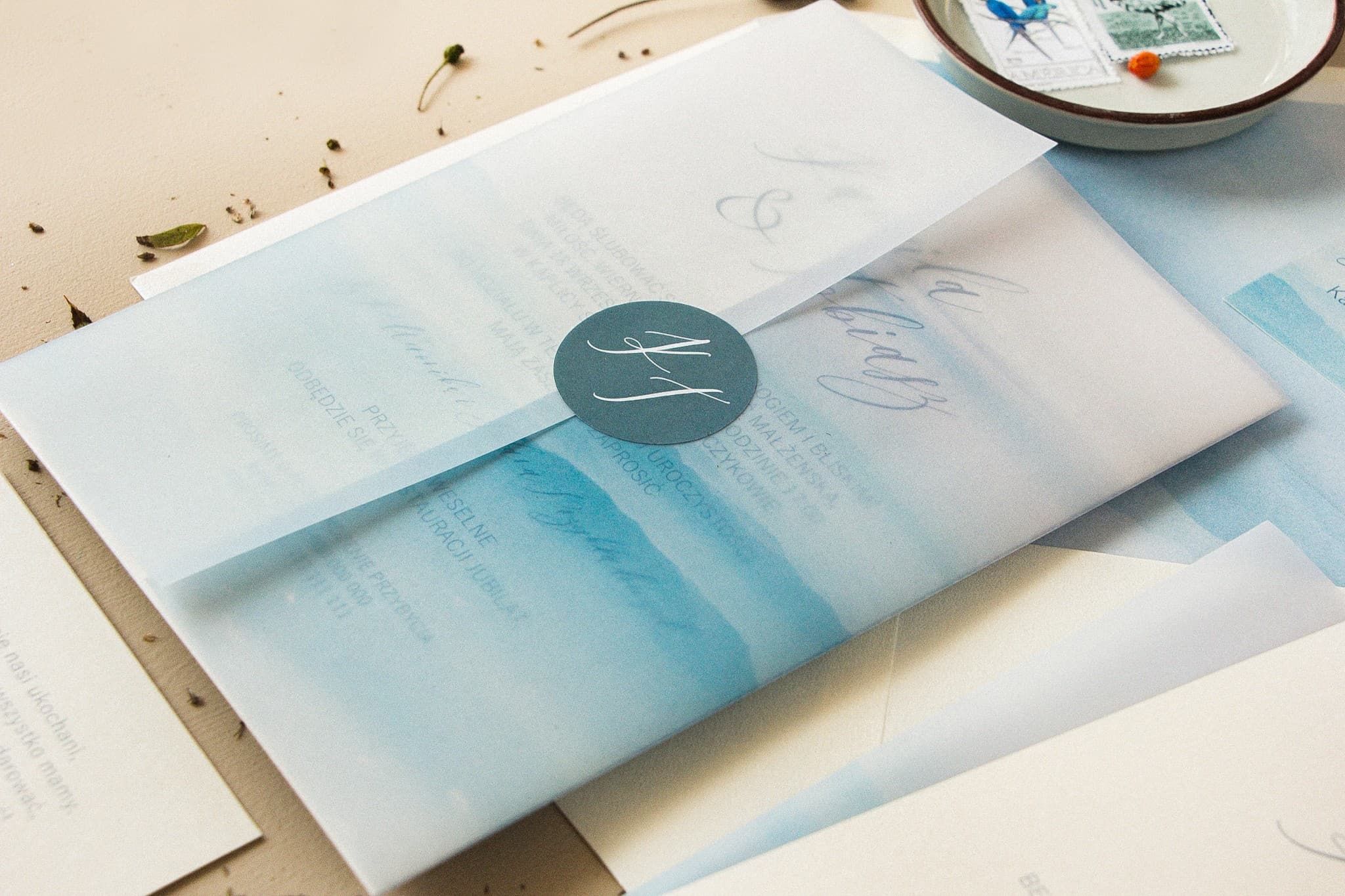 Próbka Zaproszenia Ślubnego | Sprawdź Jakość Papieru i Druku, Akwarelowe Kwiaty | Opal nr 4