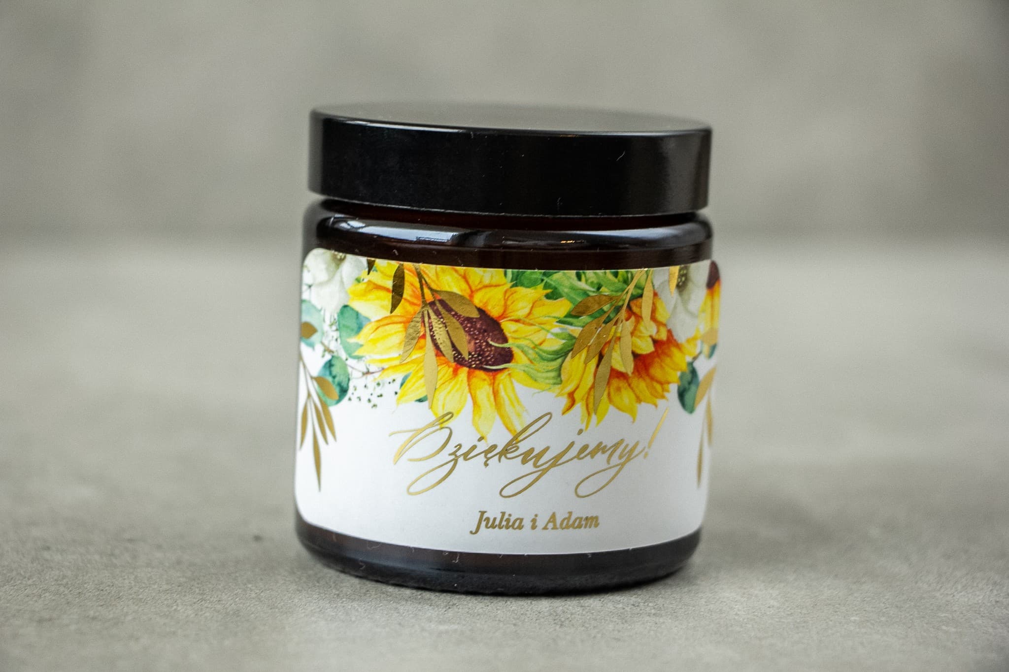 Świeczka Sojowa Rubin nr 7 – Złocone Słoneczniki i Podziękowanie dla Gości - 2