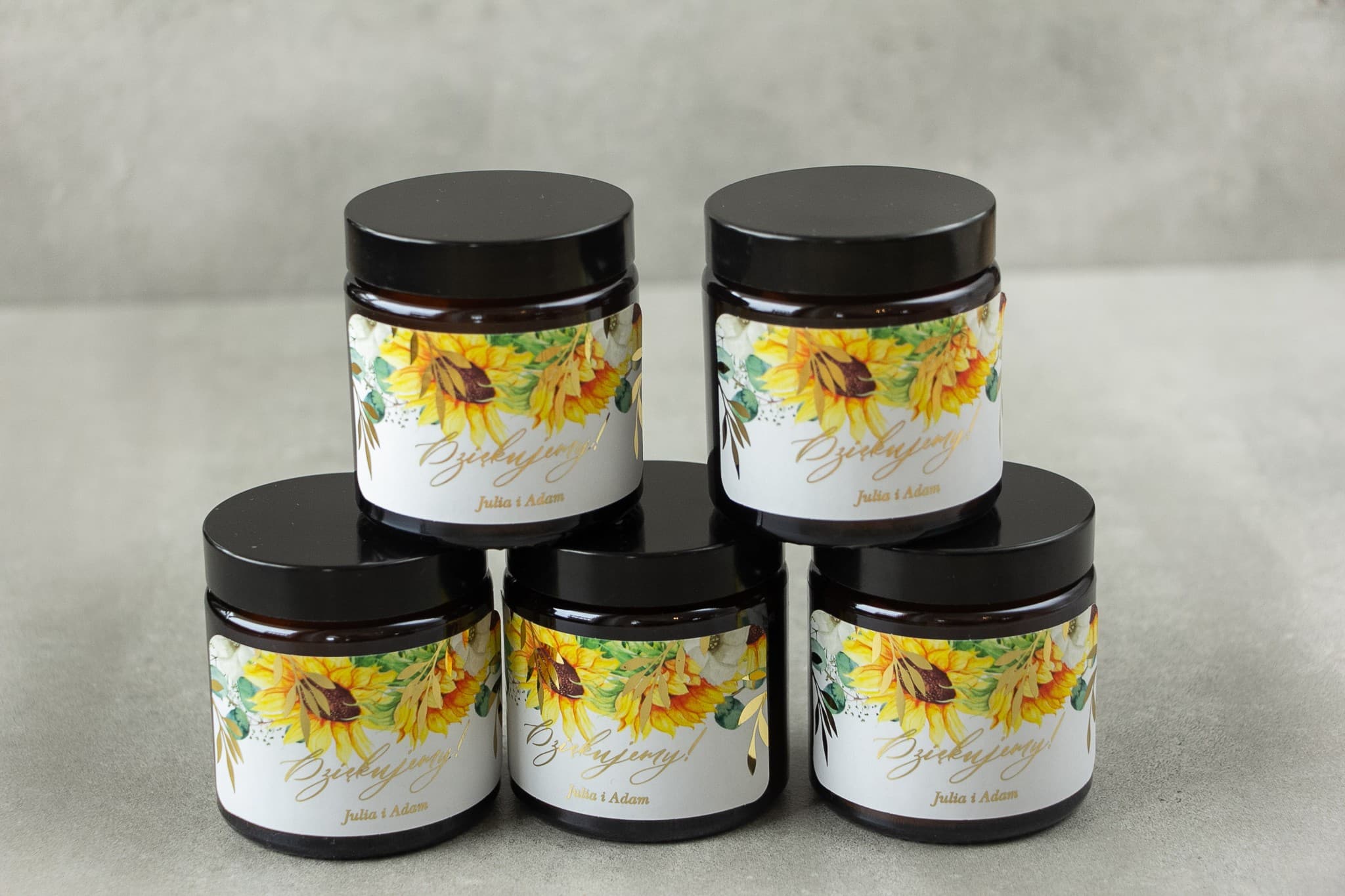 Świeczka Sojowa Rubin nr 7 – Złocone Słoneczniki i Podziękowanie dla Gości - 3