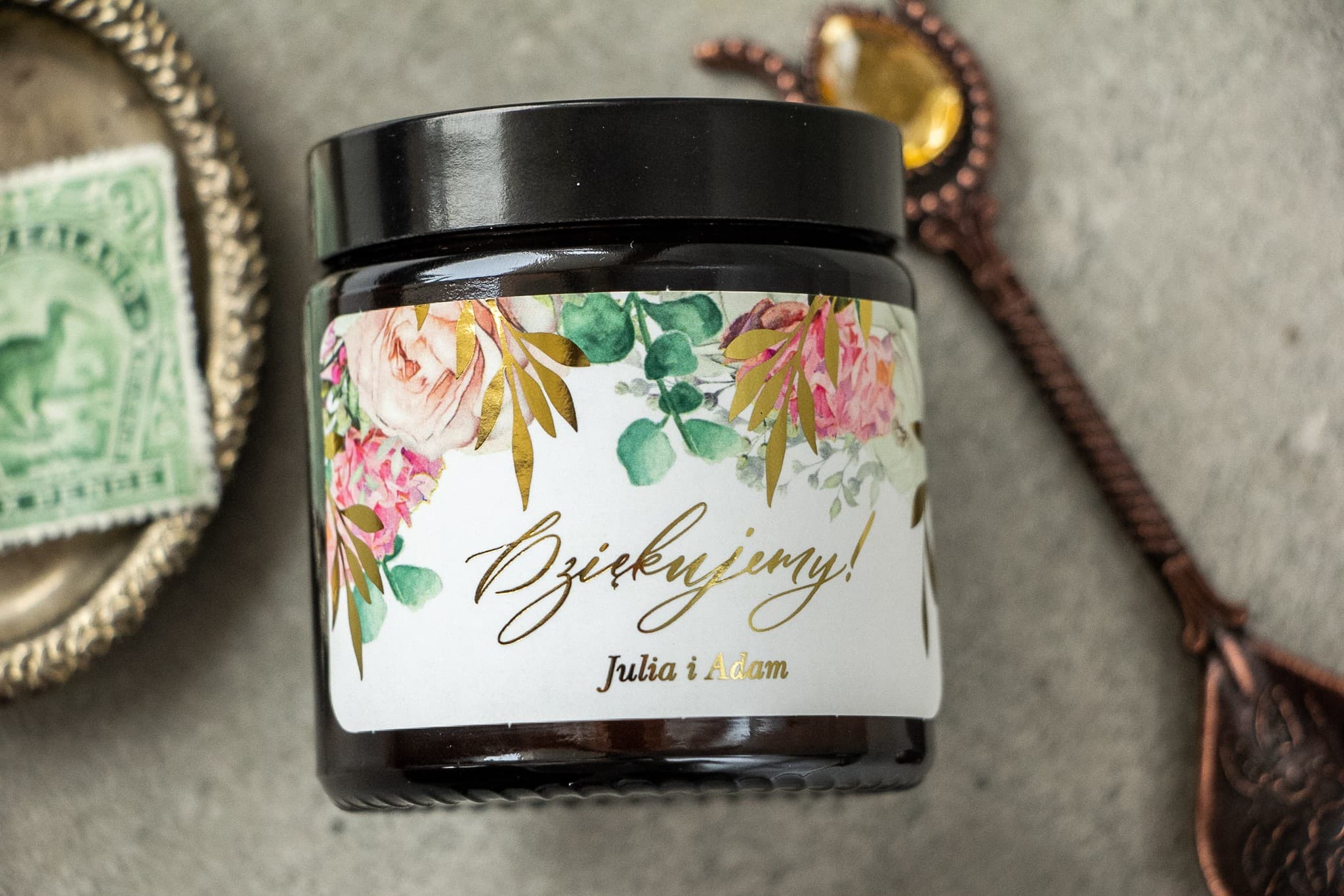 Świeczka Sojowa Rubin nr 9 – Złocona i Podziękowanie dla Gości - 2