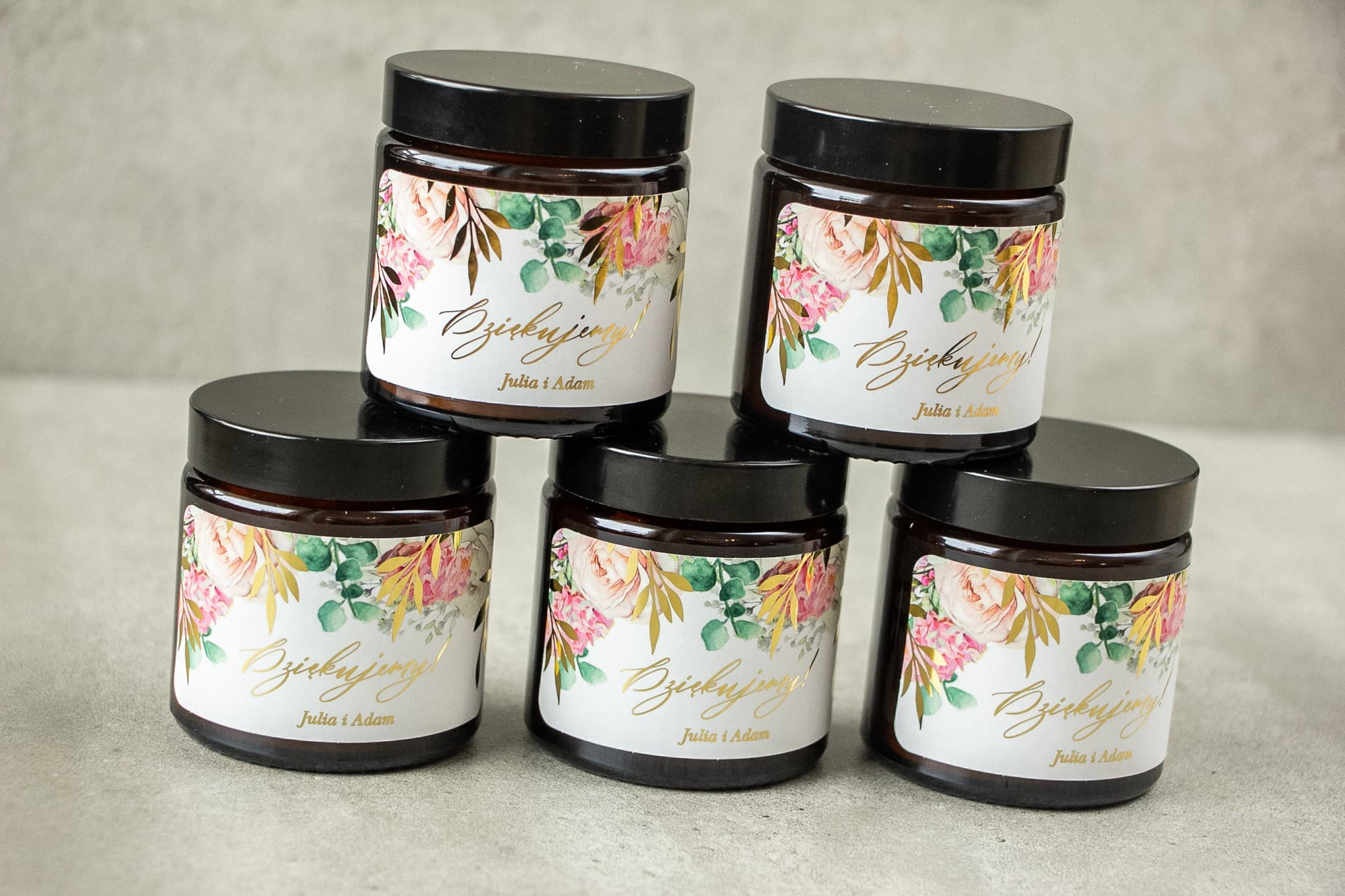 Świeczka Sojowa Rubin nr 9 – Złocona i Podziękowanie dla Gości - 3