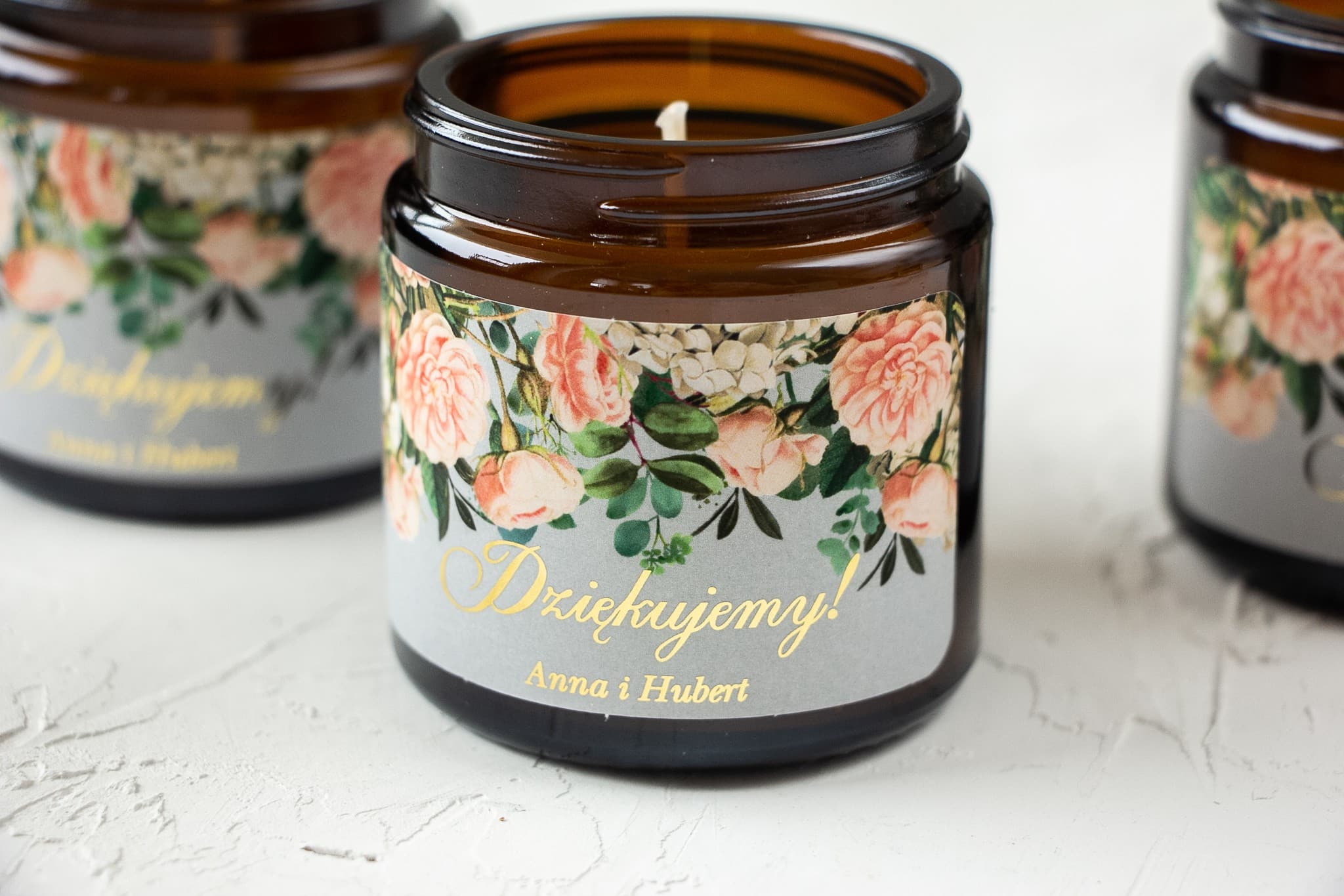 Świeczka Sojowa Szafirowe nr 2 – Kwiatowa i Podziękowanie dla Gości - 2