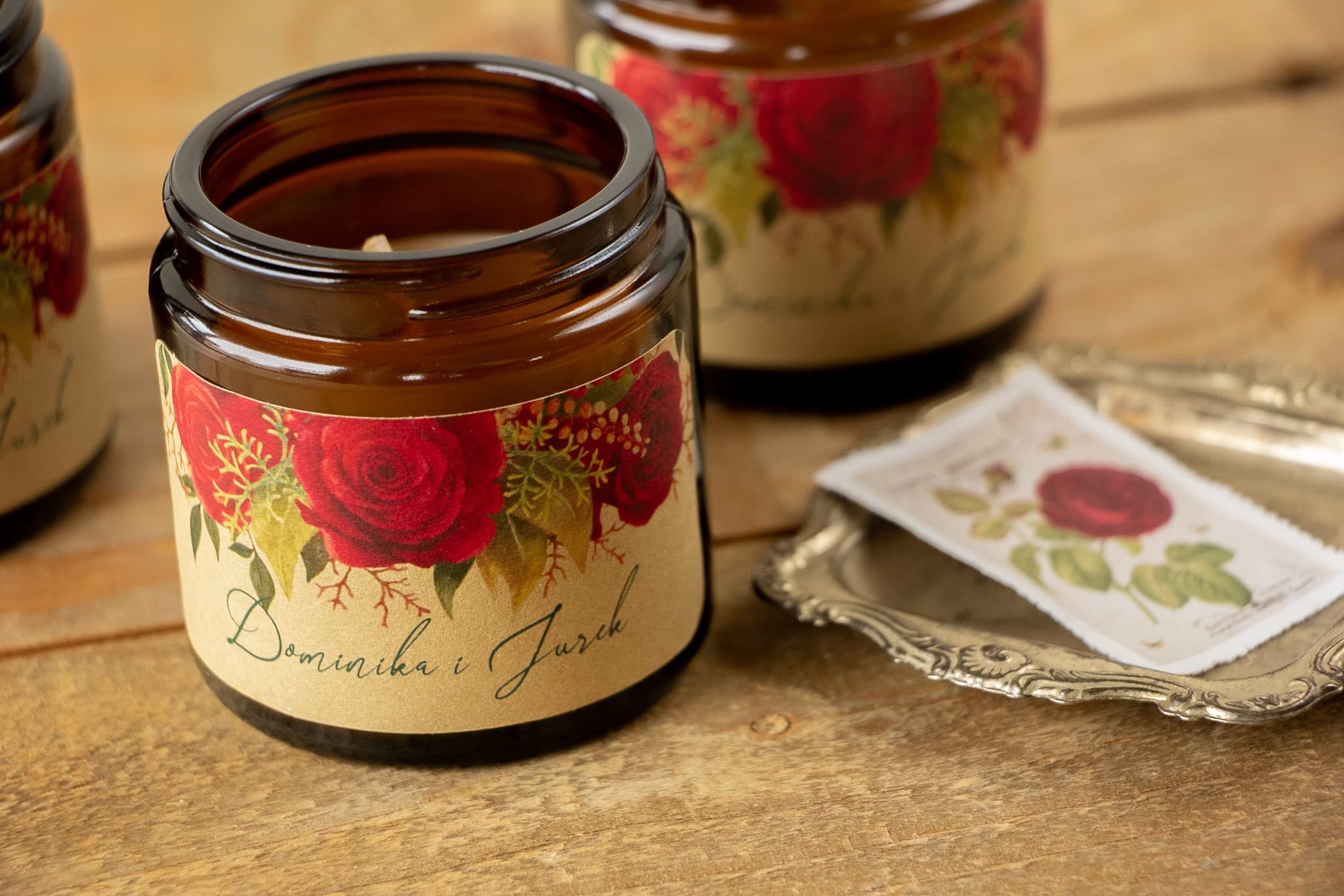 Świeczka Sojowa Delize nr 2 – Czerwona Róża i Podziękowanie dla Gości - 2
