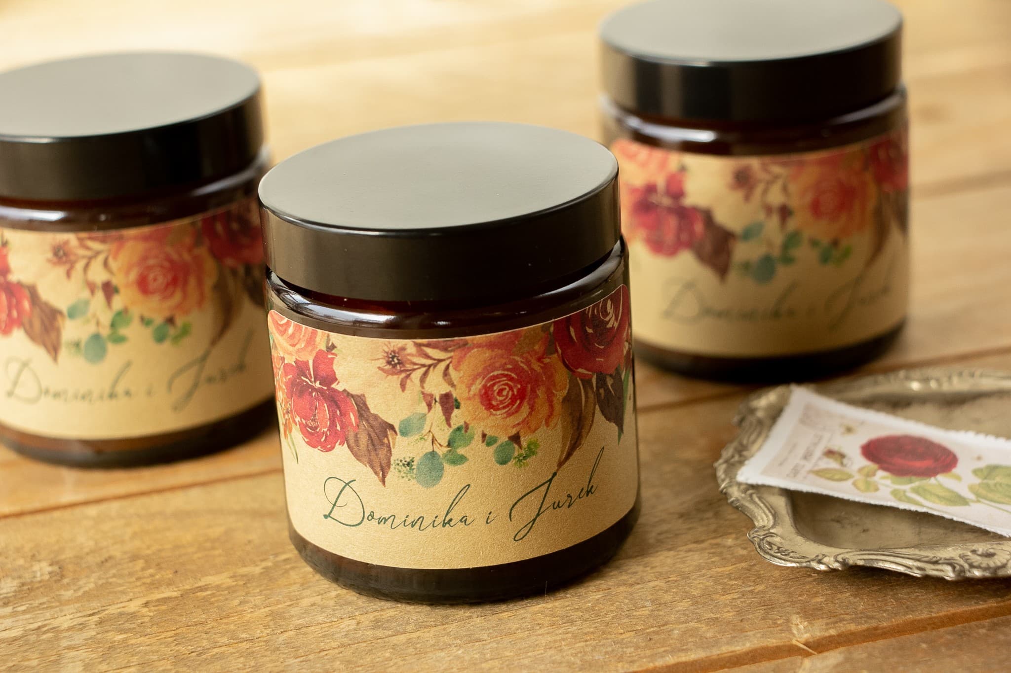 Świeczka Sojowa Delize nr 3 – Różowy Bukiet i Podziękowanie dla Gości