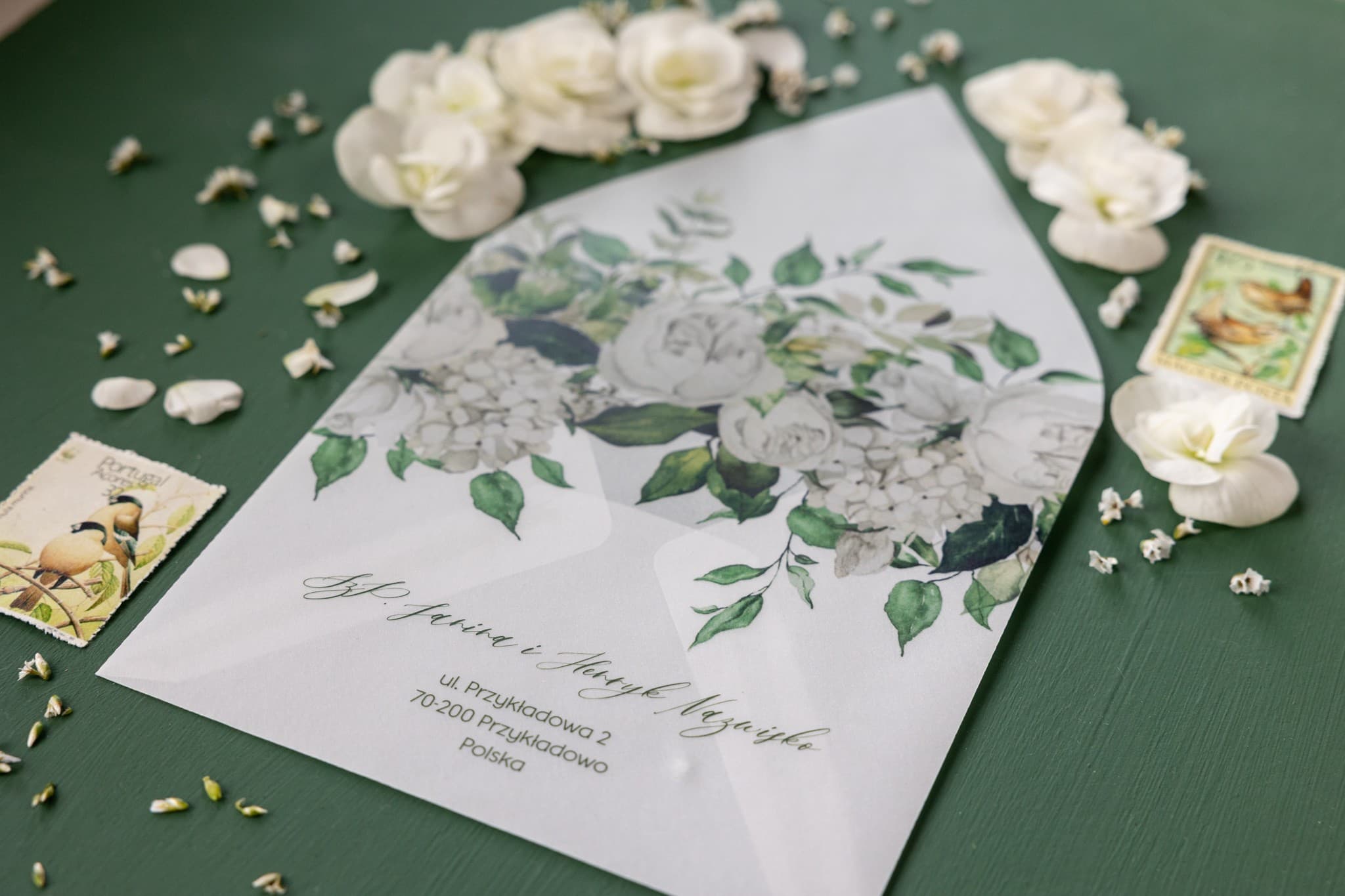 Zaproszenie na Wesele Rubin nr 11 – Styl Glamour z Białą Piwonią - 3