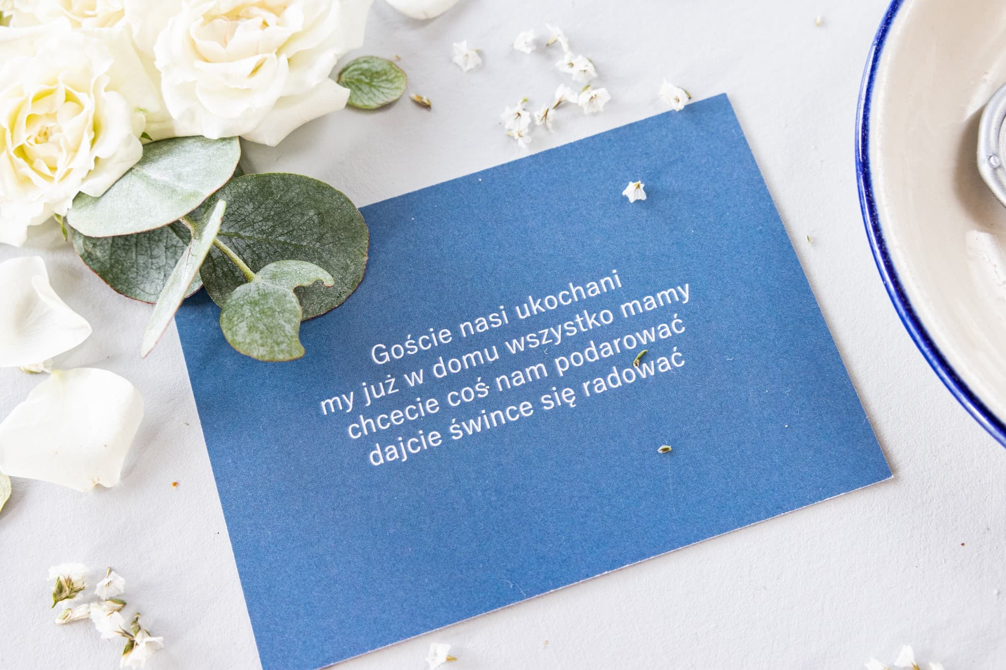 Bilecik do Zaproszeń Wkładka Zamiast Kwiatów RSVP | Personalizowane Dodatki Ślubne | Soft nr 5