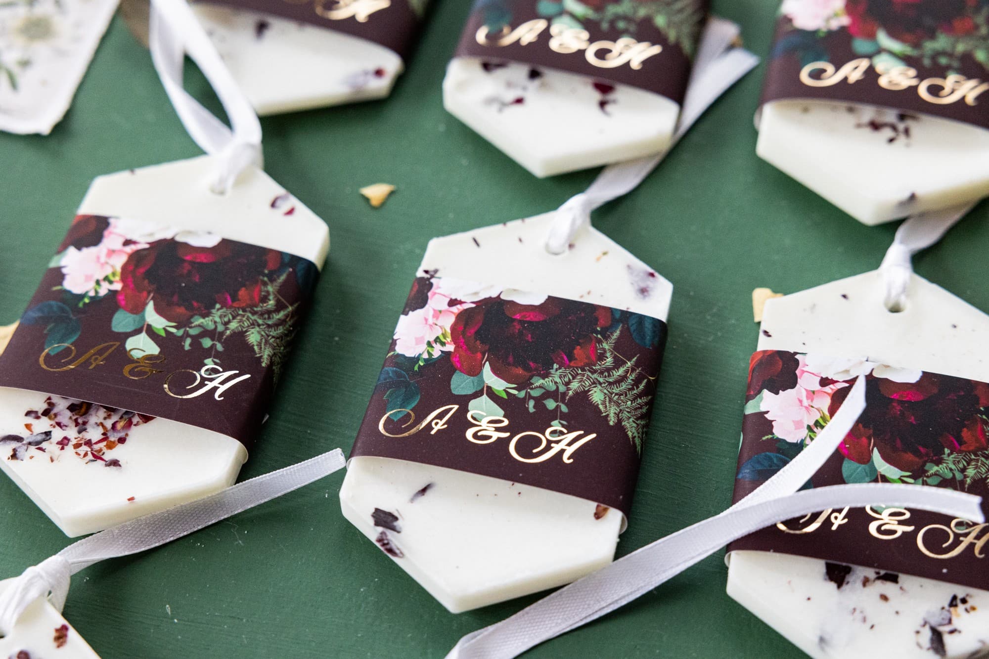 Zapachowe Zawieszki Sojowe z Kwiatami | Eleganckie Podziękowania dla Gości Weselnych | Szafirowe nr 9 - 2