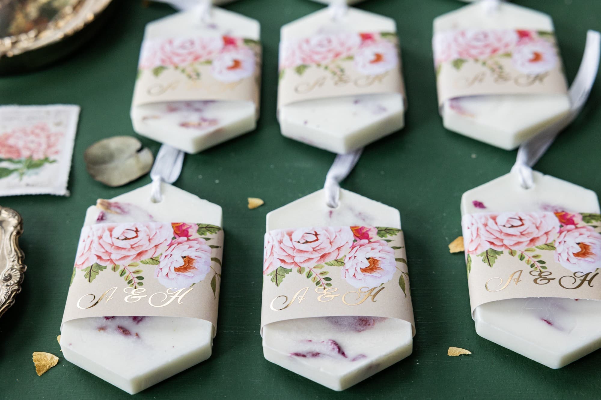 Zapachowe Zawieszki Sojowe z Kwiatami | Podziękowania dla Gości Weselnych, Upominki | Szafirowe nr 8 - 2