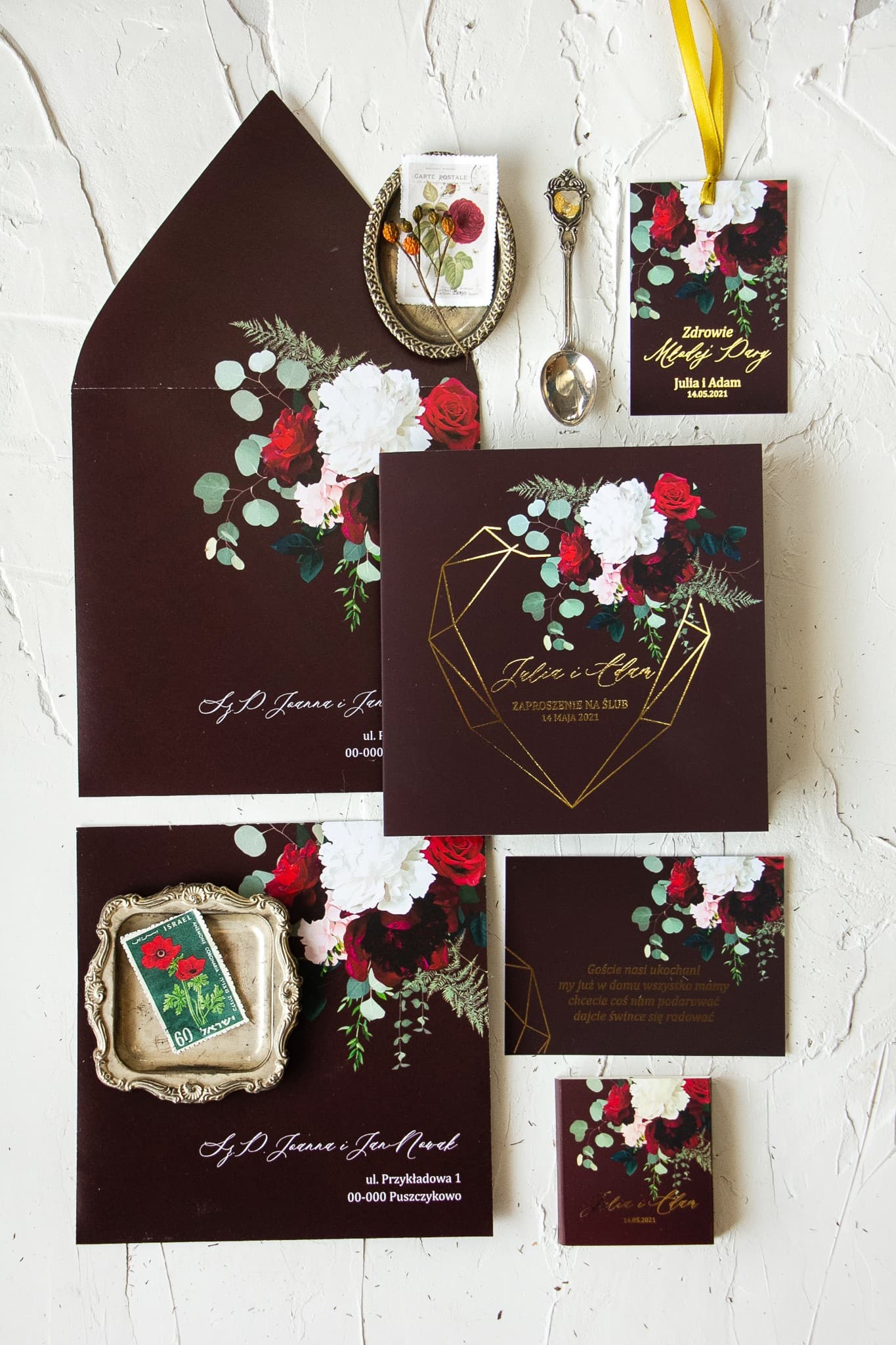 Zaproszenia Ślubne Szafirowe nr 9 – Glamour i Złote Serce