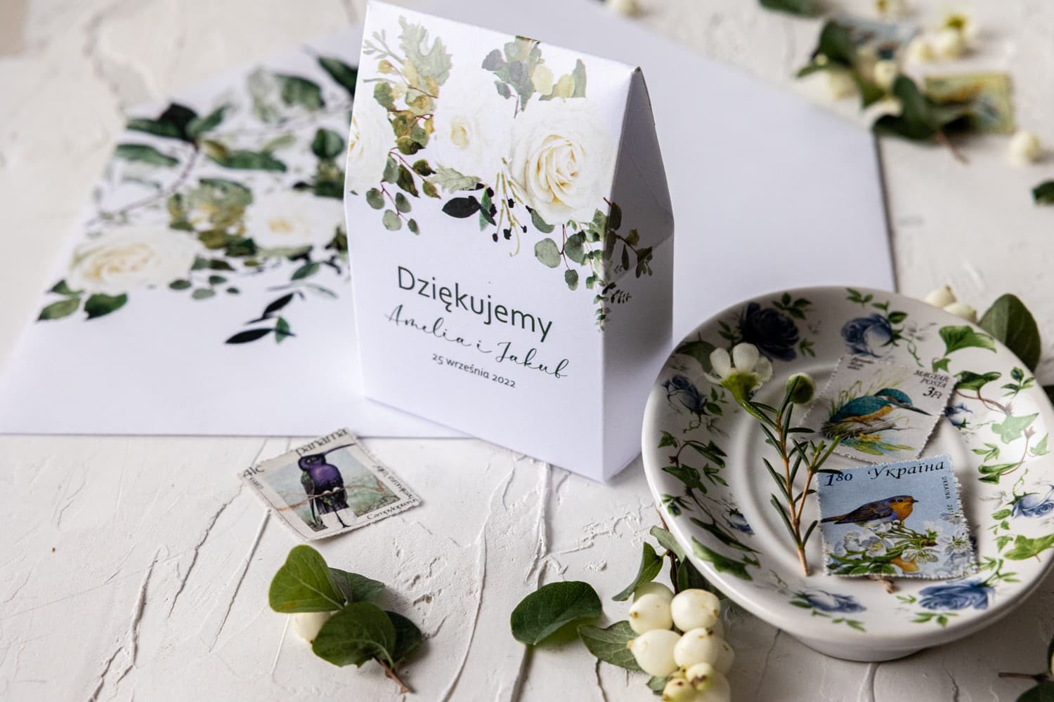 Pudełeczka z cukierkami eukaliptus | Podziękowania dla gości weselnych | Korani nr 12 - 2