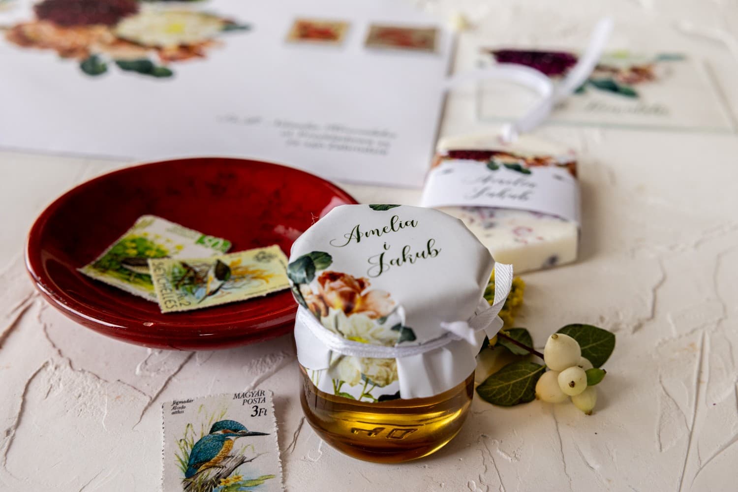 Miodki Ślubne Korani nr 13 – Słodkie Podziękowanie z Burgundową Dalią - 2