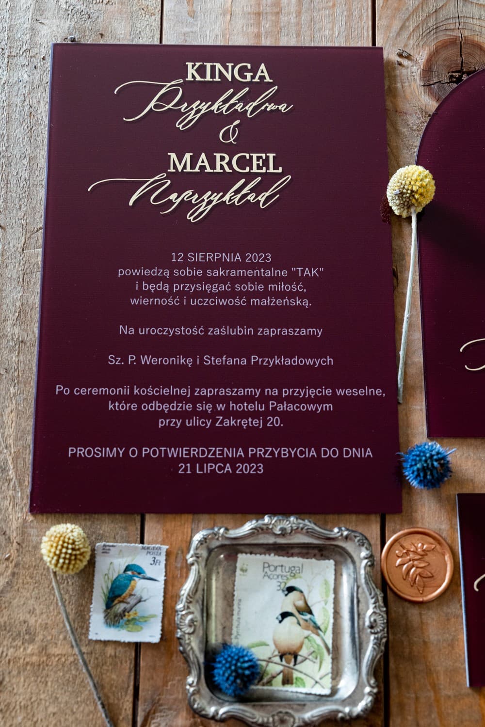 Próbka Zaproszenia Ślubnego Kwiaty | Zamów i Sprawdź Jakość Papeterii Przed Zakupem | Dalia nr 6