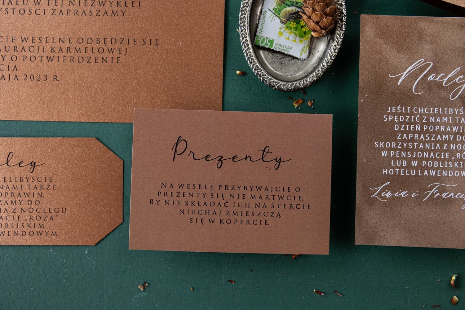 Eleganckie Bileciki z Podziękowaniem dla Gości | Nowoczesne Bileciki Ślubne Personalizowane | Modern nr 1