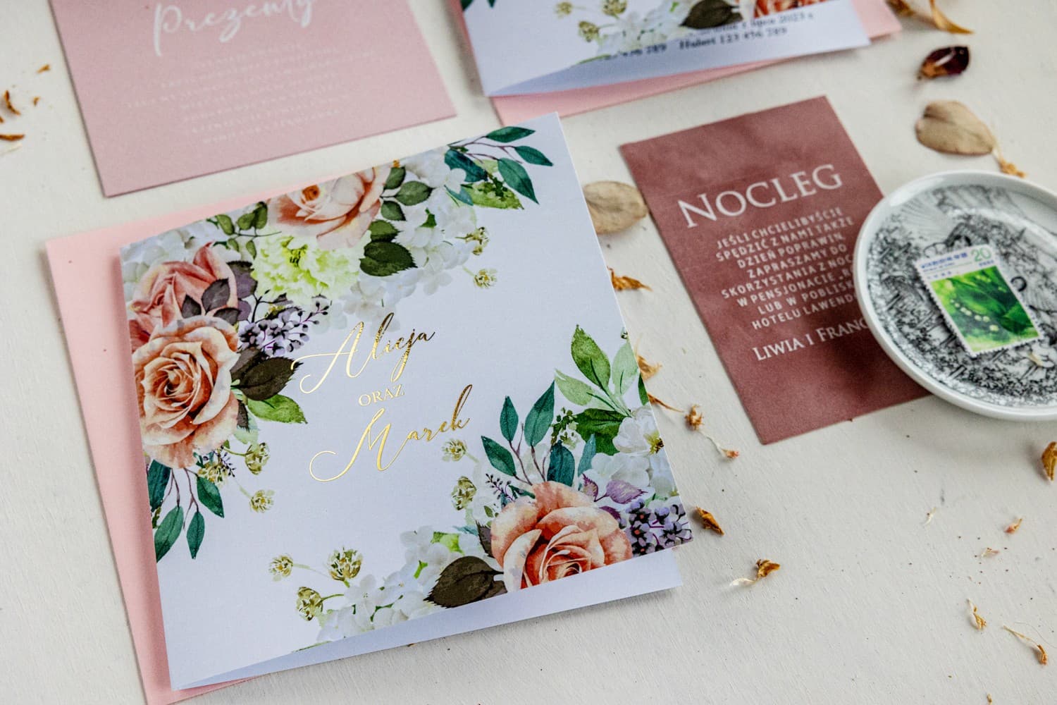 Próbka Zaproszenia Ślubnego Szafir Granat | Eleganckie Zaproszenia Ślubne | Szafirowe nr 11