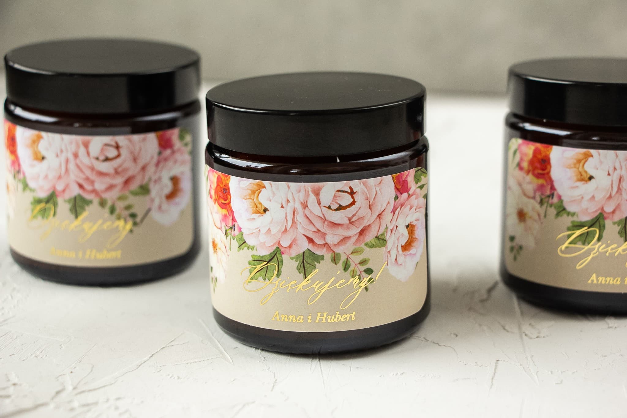 Świeczka Sojowa Szafirowe nr 8 – Złocona i Podziękowanie dla Gości - 3