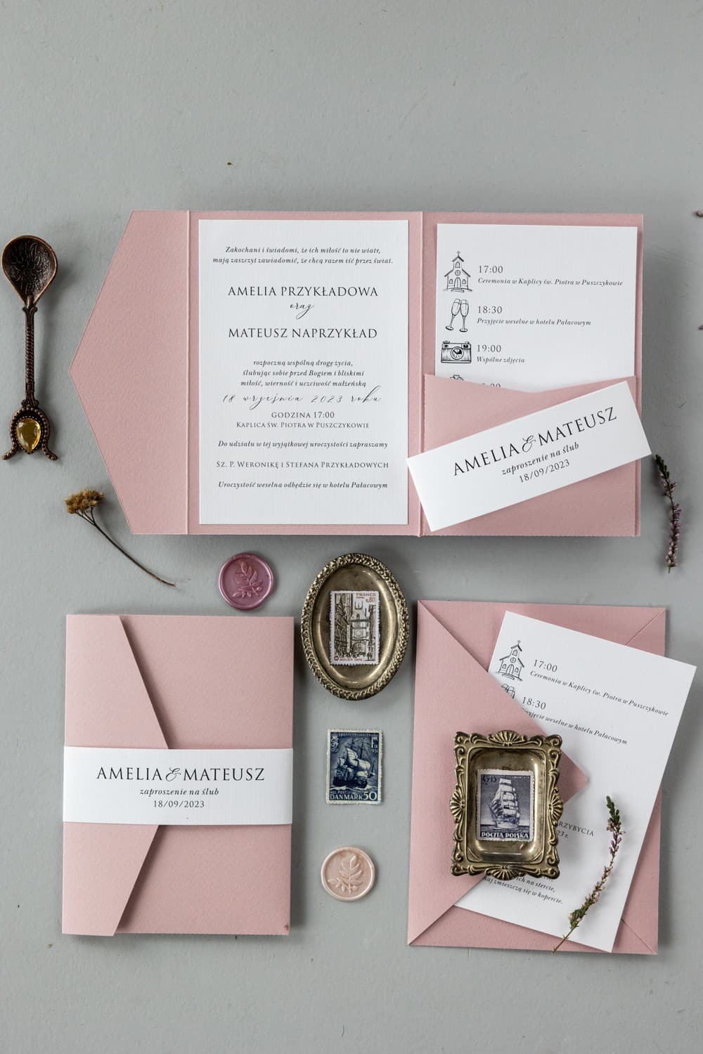 Próbka Zaproszenia Ślubnego Kraft nr 9 – Papier Eko