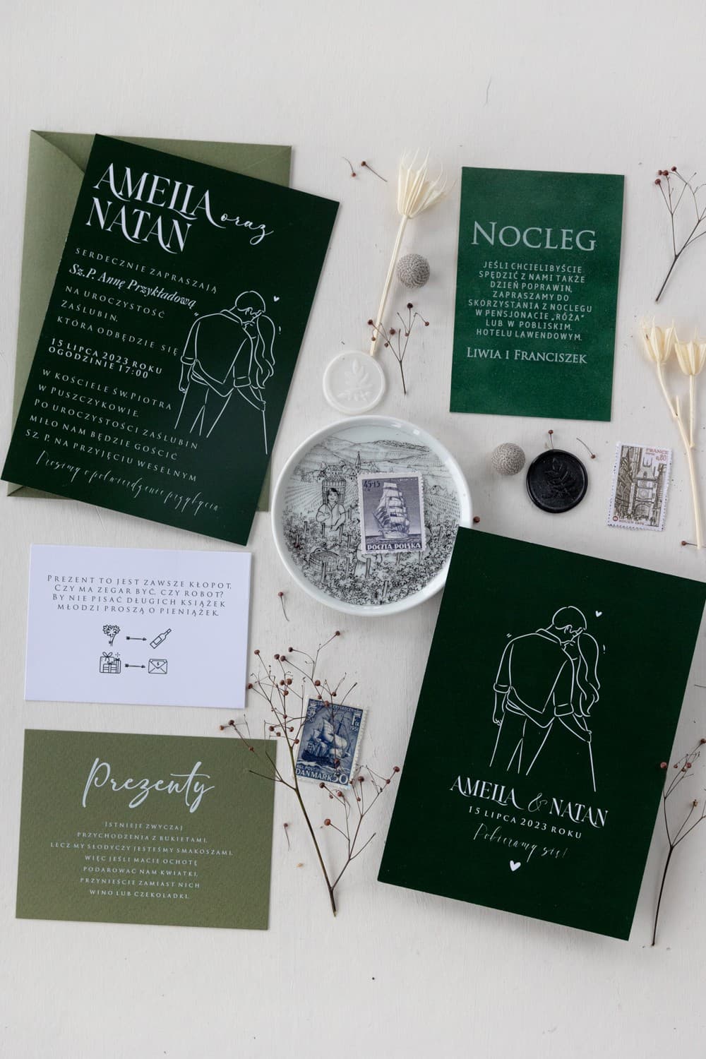 Zaproszenia Na Wesele Magnolia nr 2 – Styl Minimalistyczny