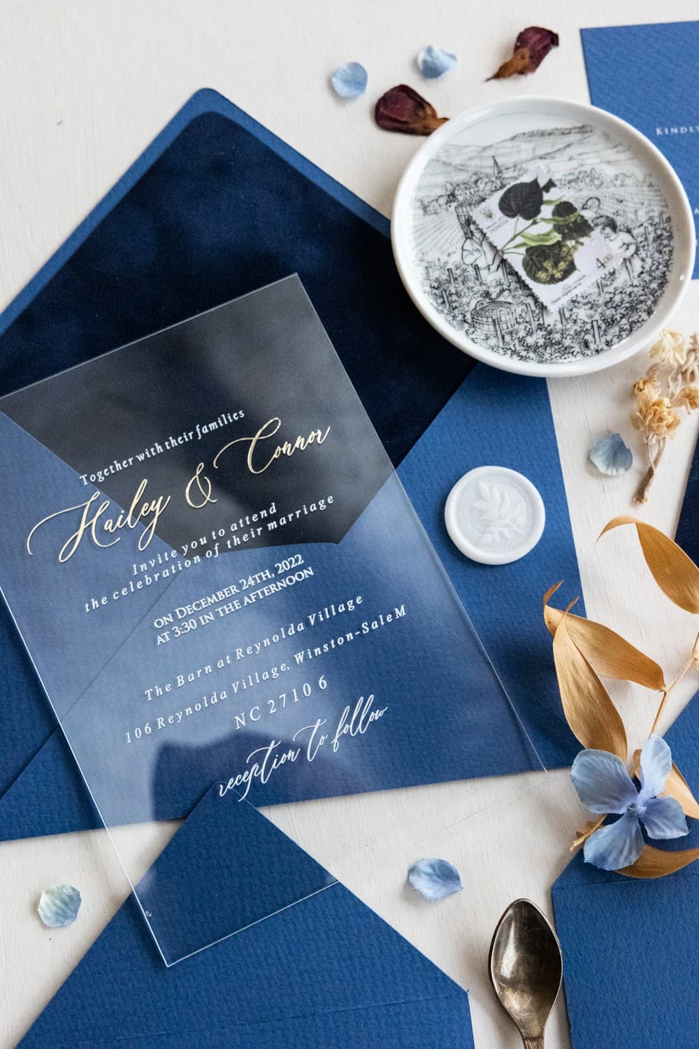 Zaproszenia Na Wesele Welurowe nr 2 – Styl Minimalistyczny na Pleksi - 3