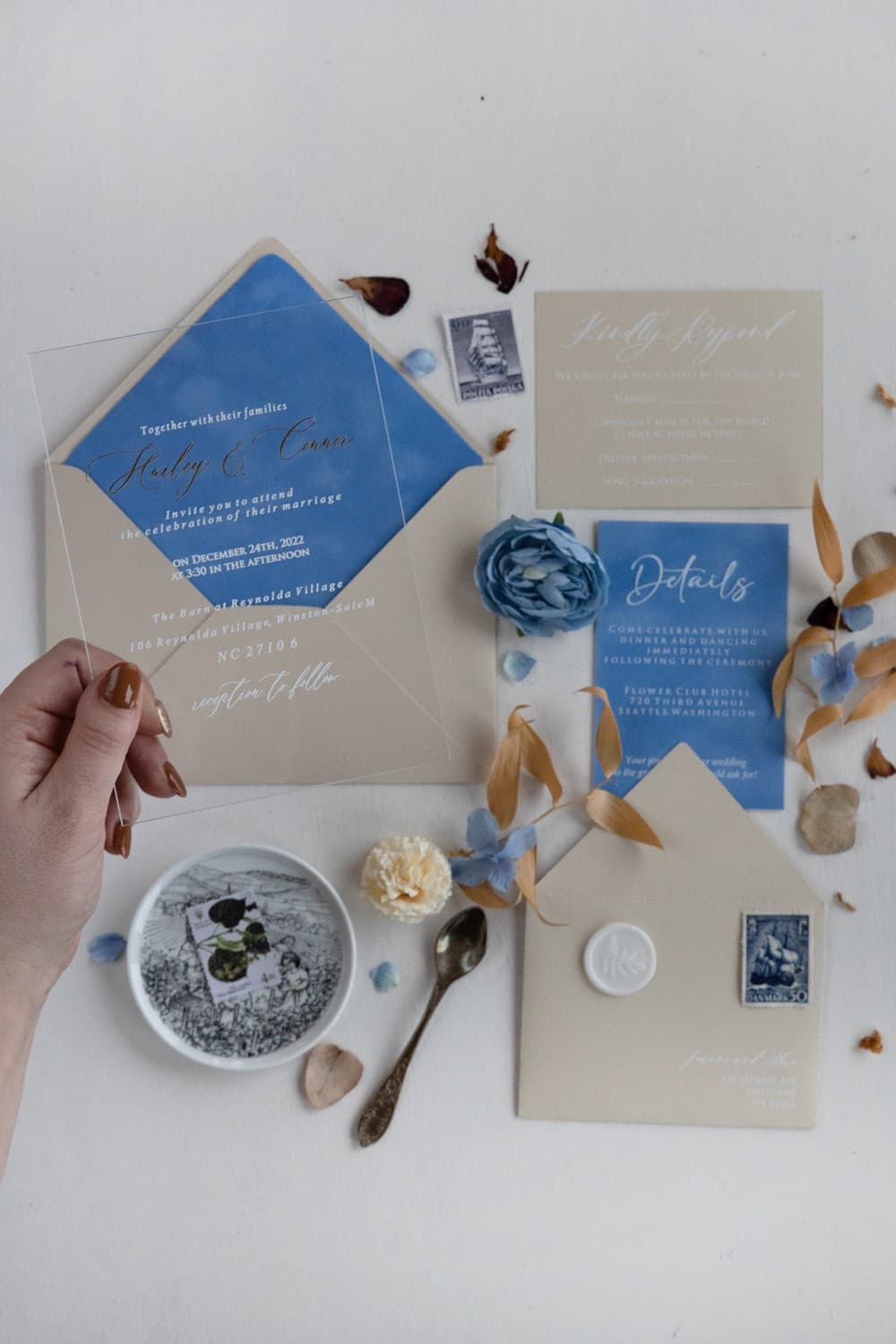 Bileciki z podziękowaniem, luksusowe zawieszki na welurze | Eleganckie bileciki ślubne | Welurowe nr 4 - 2