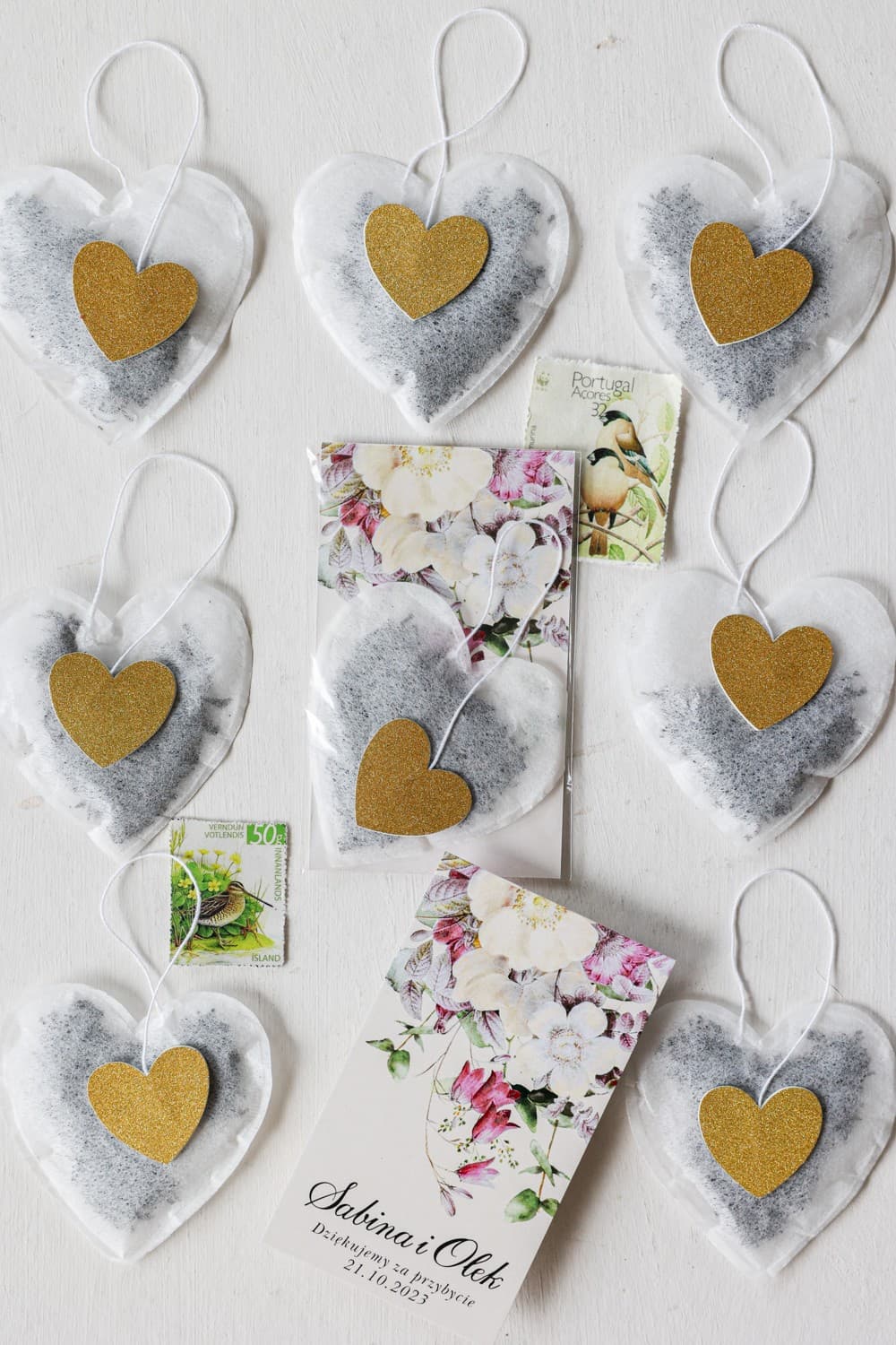 Herbatka Serce Eukaliptus Róże | Podziękowania dla Gości Weselnych, Upominki | Szafirowe nr 1