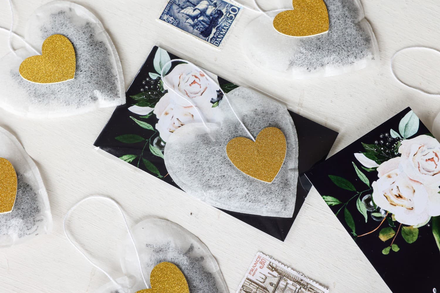 Herbatki na Podziękowanie dla Gości Weselnych Serce | Granatowe Upominki z Personalizacją | Szafirowe nr 7 - 2