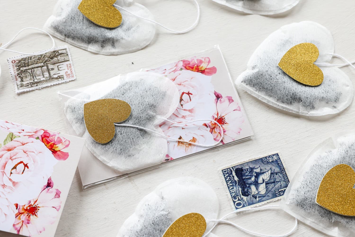 Podziękowania dla Gości Herbatki w Kształcie Serca | Eleganckie Upominki Weselne | Szafirowe nr 8 - 2