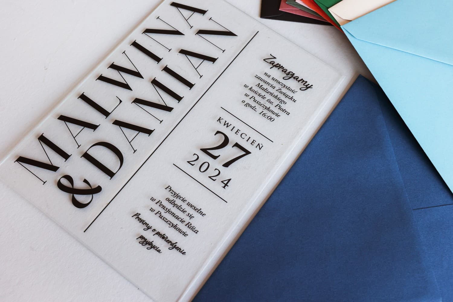 Zaproszenia Ślubne na Szkle Korani nr 25 – Duża Data - 2