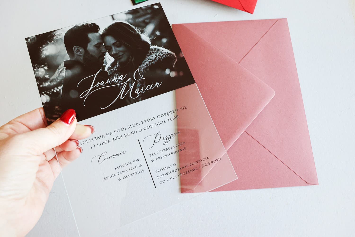 Zaproszenia Ślubne na Szkle Korani nr 27 – Własne Zdjęcie - 2