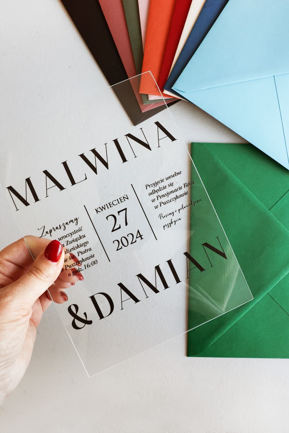 Zaproszenia Ślubne na Szkle Korani nr 28 – Nowoczesne Imiona