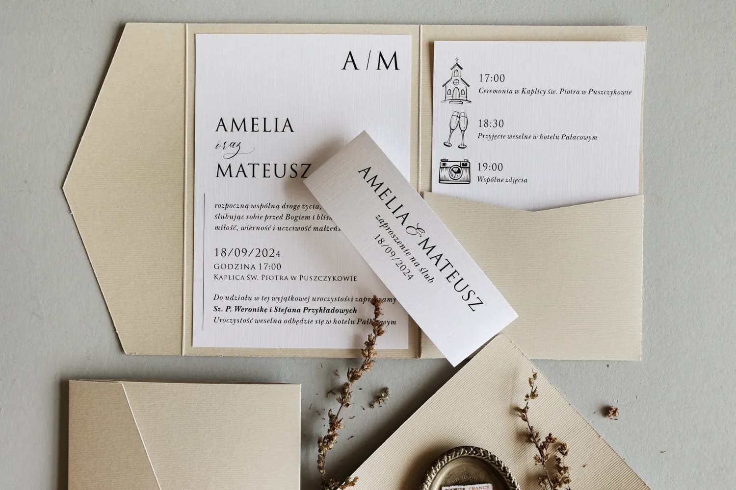 Zaproszenia Na Wesele Kraft nr 11 – Minimalizm z Owijką - 2