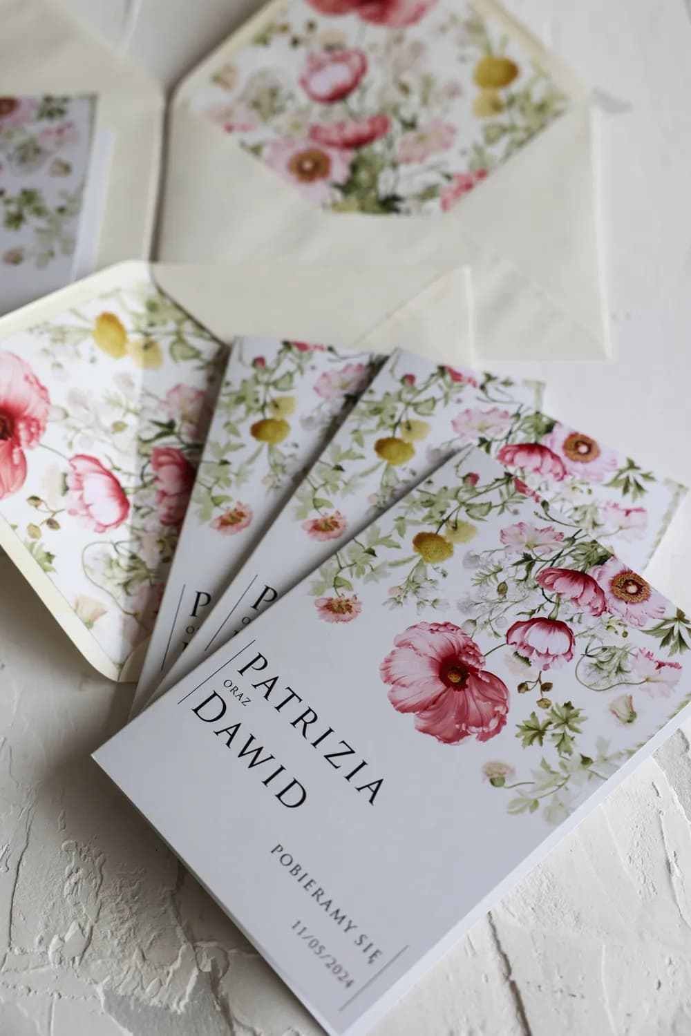 Próbka zaproszenia ślubnego artystyczny motyw – Impresja Nr 1