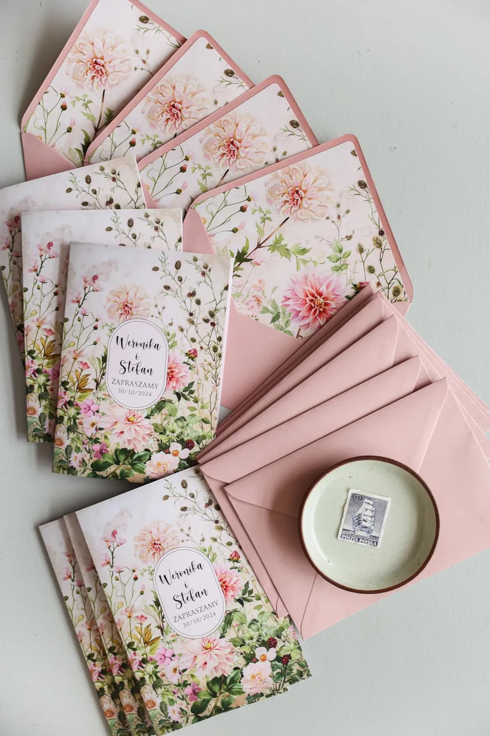 Zaproszenie Weselne Impresja nr 13 – Pastelowe Peonie