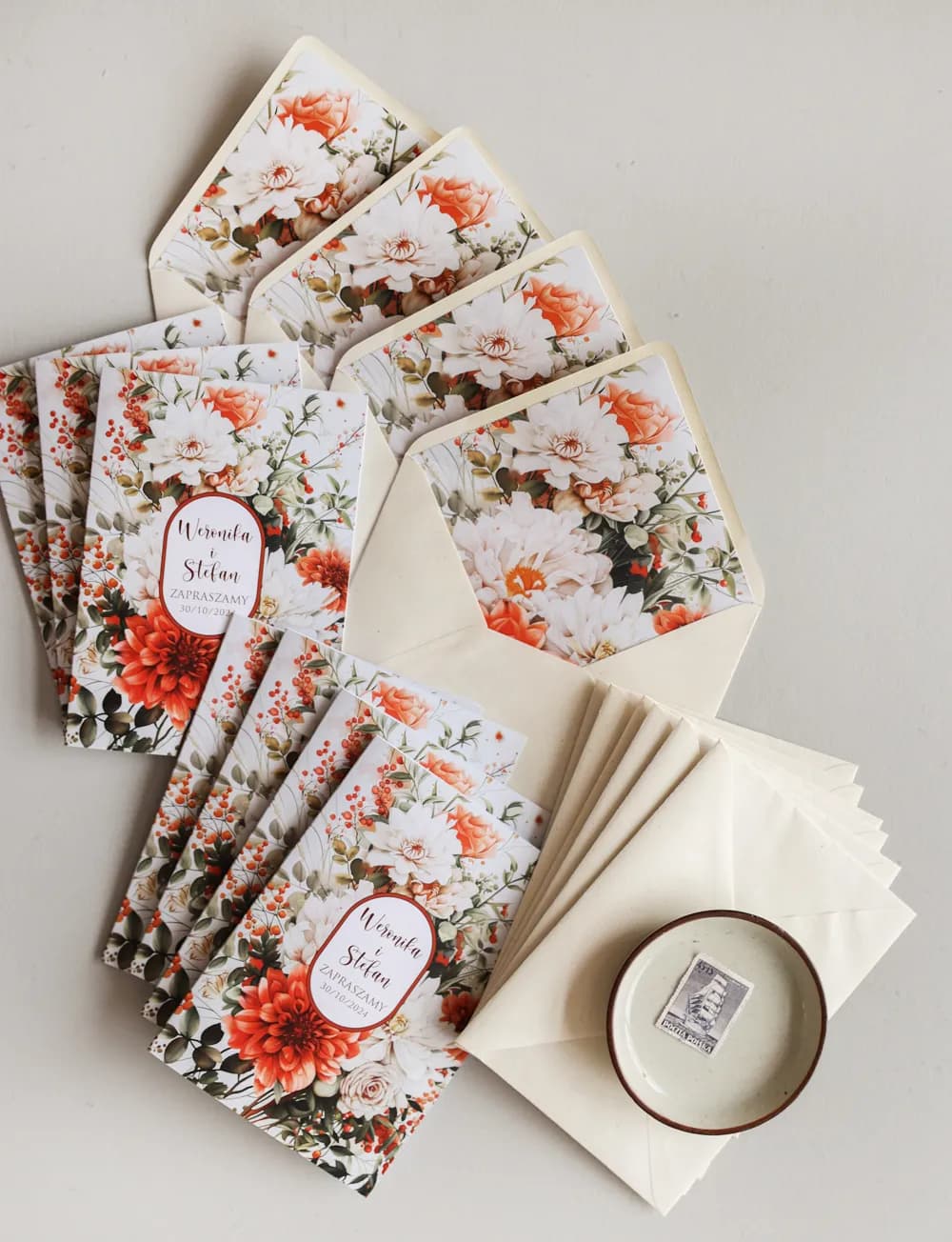 Zaproszenia Ślubne Impresja nr 16 – Butelkowa Zieleń i Róże