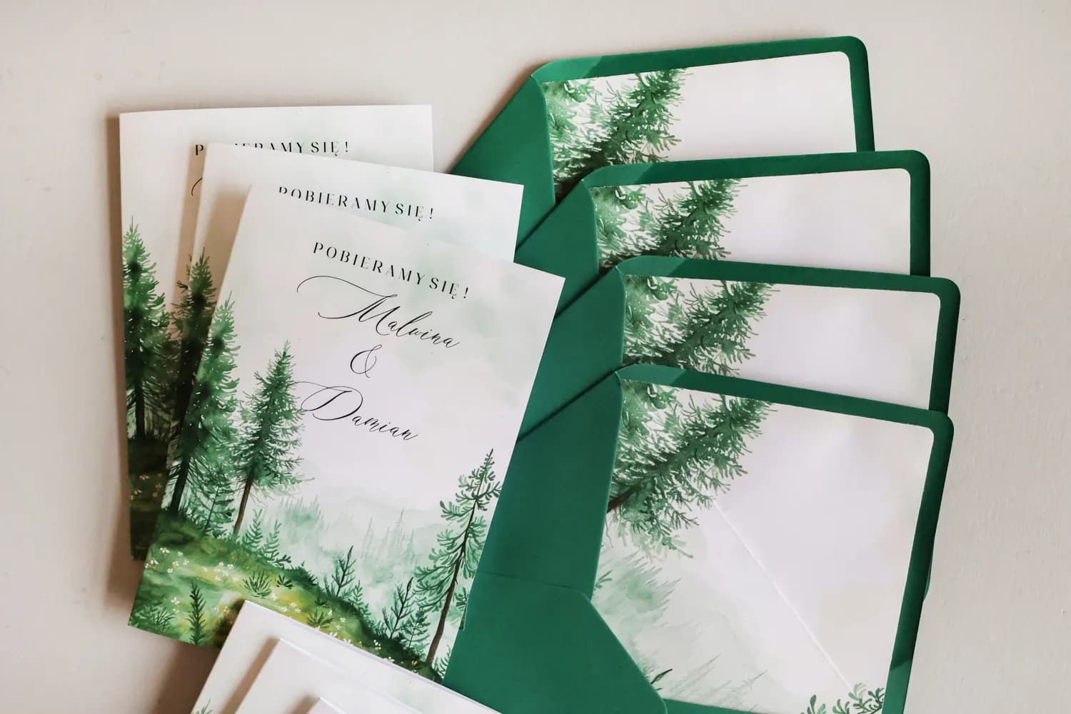 Leśne Zaproszenia Ślubne Impresja nr 8 – Mglisty Las - 2