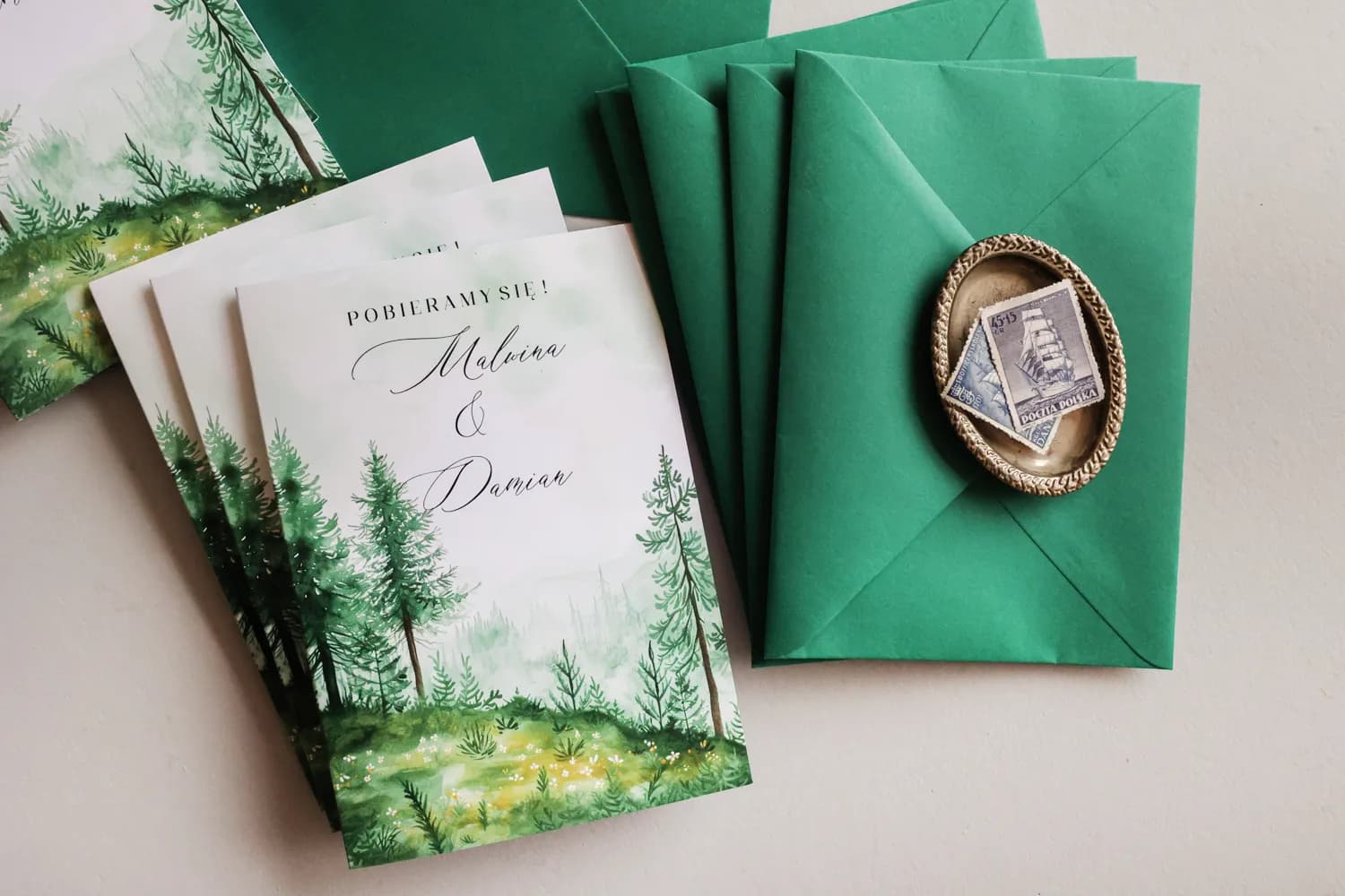 Leśne Zaproszenia Ślubne Impresja nr 8 – Mglisty Las - 4