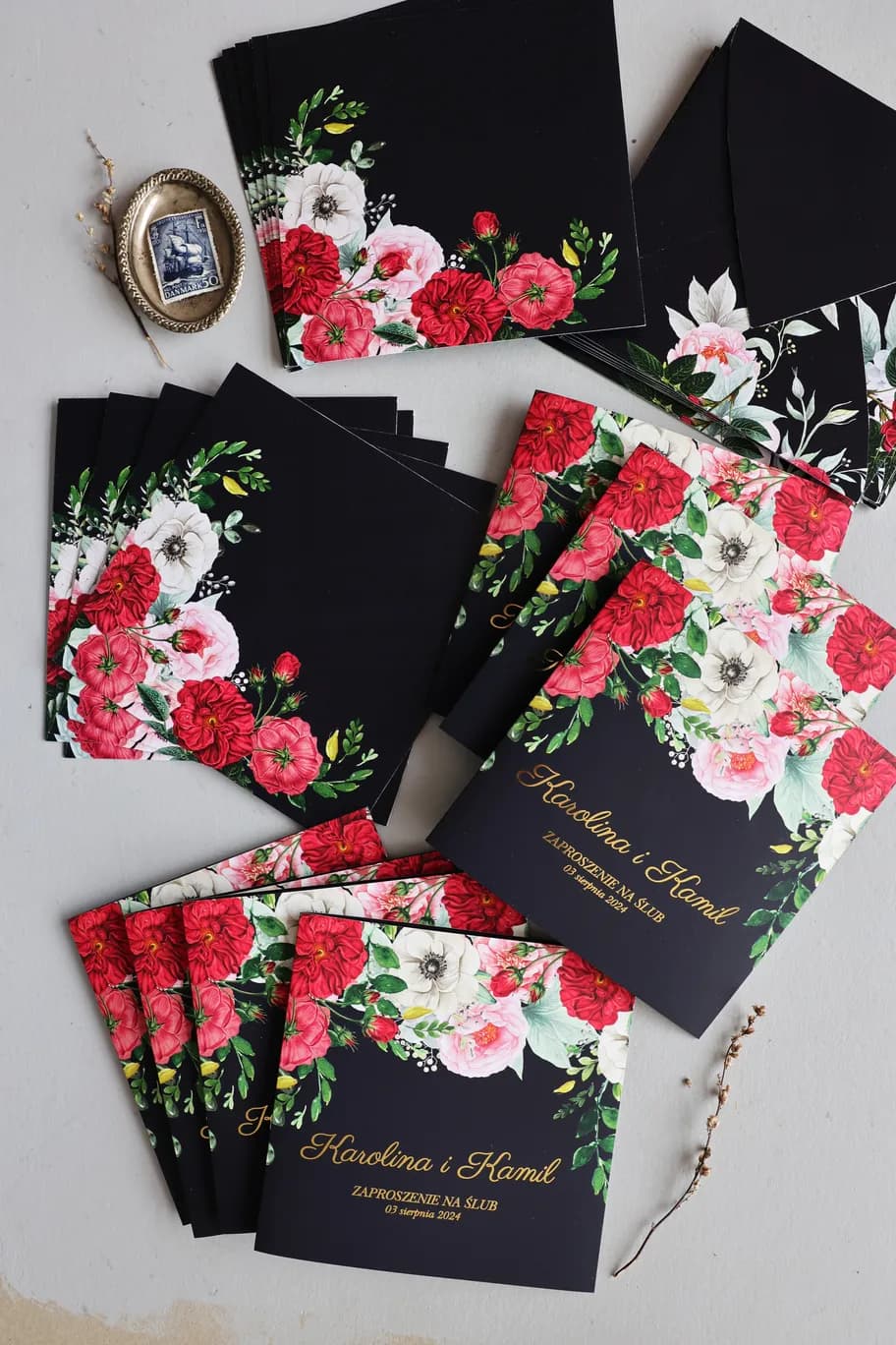 Zaproszenia Ślubne Szafirowe nr 4 – Glamour i Piwonie - 3