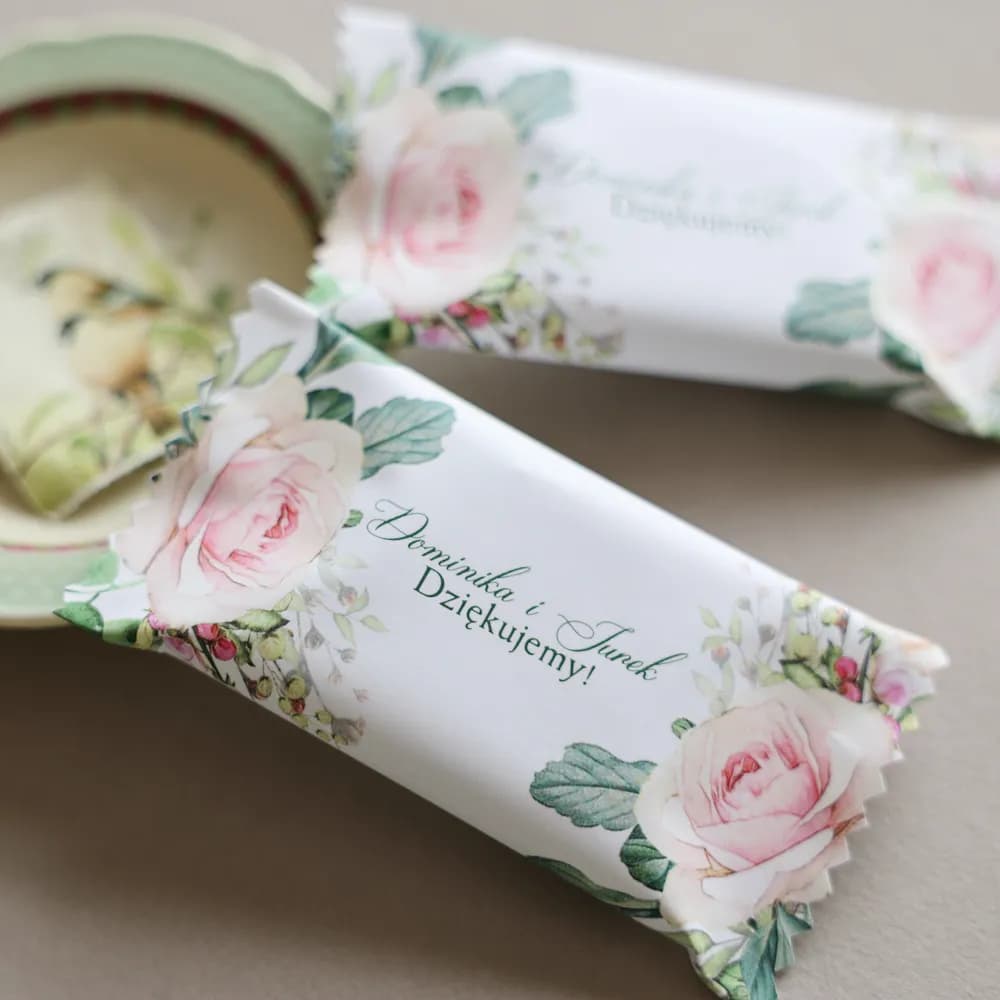 Czekoladki z Różami Akwarela, Personalizowane | Słodkie podziękowania dla gości ślubnych | Delize nr 4