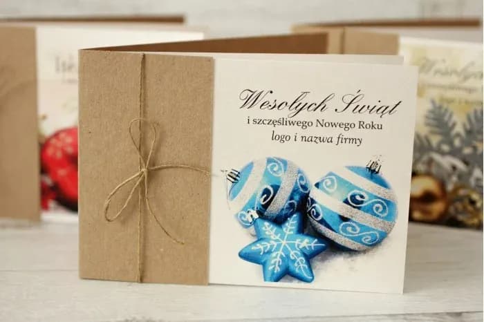 Ekologiczne Kartki Świąteczne Firmowe z Logo na Papierze Perłowym | Biznesowe Kartki Bożonarodzeniowe | DF2