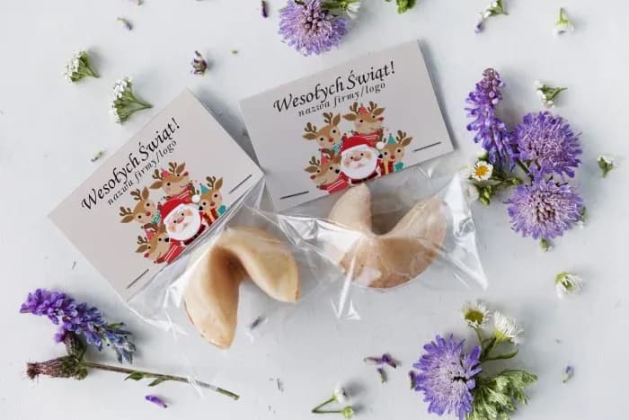 Ciasteczka z wróżbą dla firm z logo. Świąteczne upominki dla klientów | Kolekcja CZW13