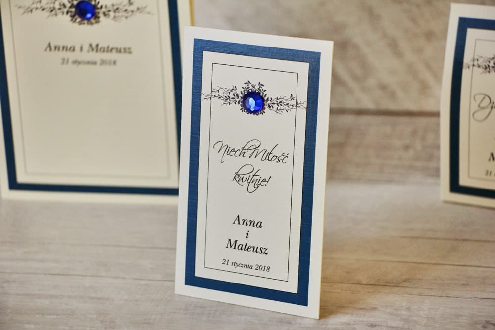 Nasiona Niezapominajki z Koronką i Cyrkonią | Personalizowane Podziękowania i Upominki dla Gości Weselnych | Z Koronką nr 2