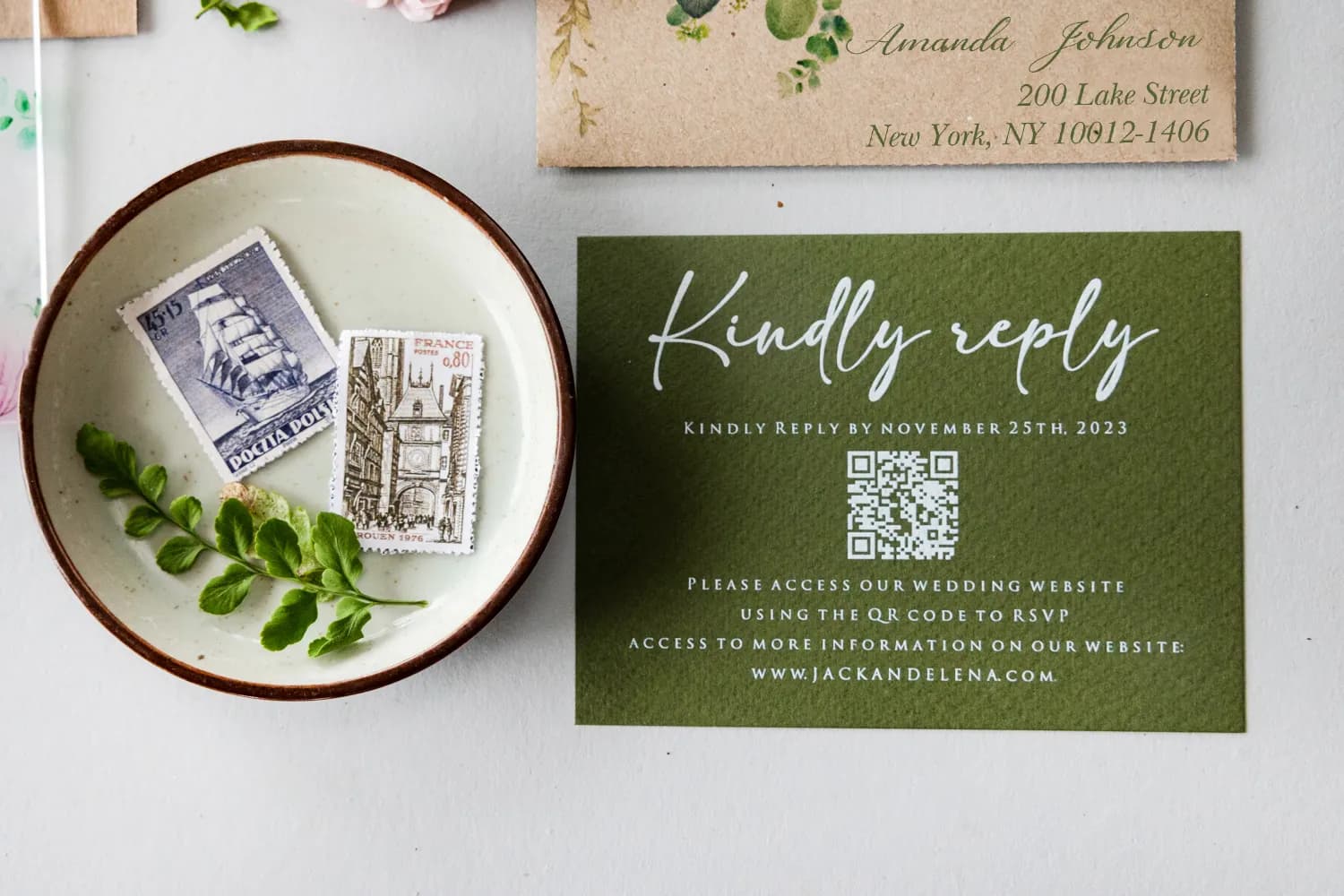 Zaproszenia na Wesele Pastelowe Róże PR4 – Karta na Pleksi z Etui Kraft - 4