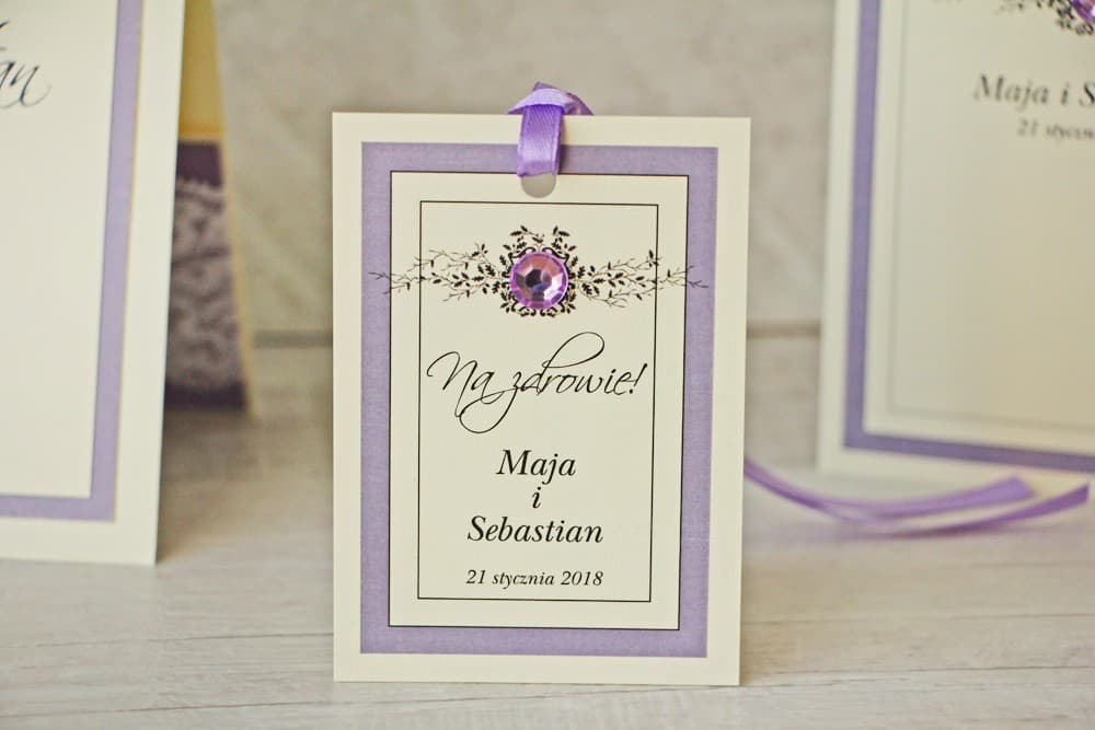 Eleganckie zawieszki na wódkę z koronką i cyrkonią | Personalizowane zawieszki na alkohol glamour | Z Koronką nr 3