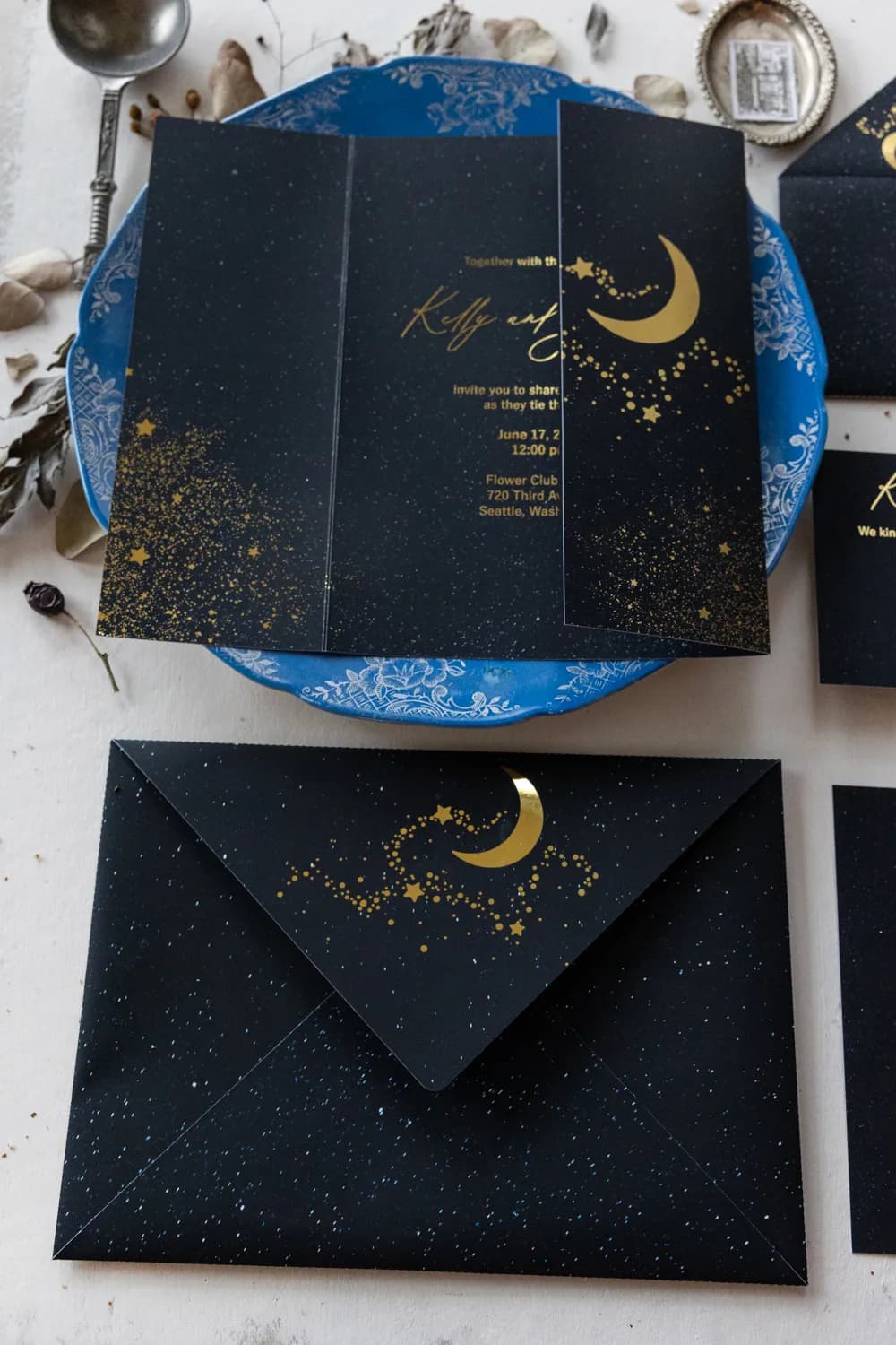 Zaproszenia na Wesele Gwiezdna Noc PR12 – Styl Glamour z Motywem Kosmosu - 5