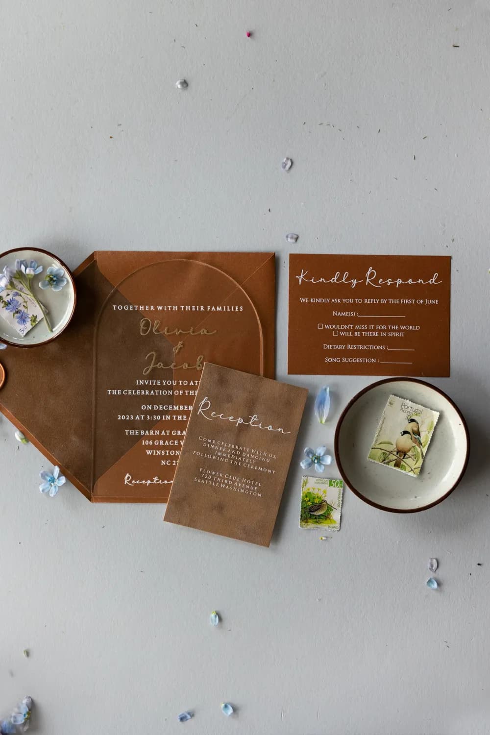 Zaproszenia na Wesele PR15 – Transparentne Karty w Kształcie Łuku - 4