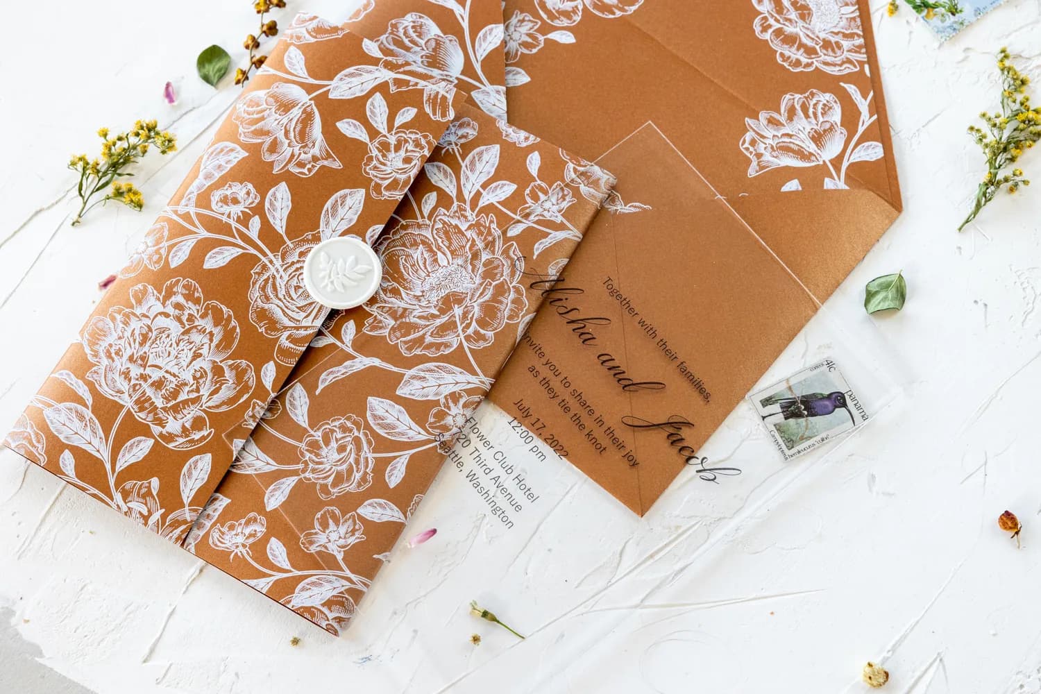 Zaproszenia Weselne na Szkle Vellum PR25 – Styl Glamour z Pieczęcią - 2