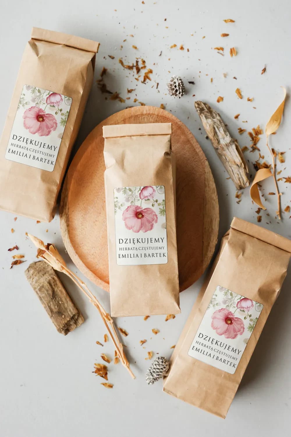 Herbata na Podziękowania dla Gości Weselnych Personalizowany Upominek w Eko Torebce | Impresja nr 1